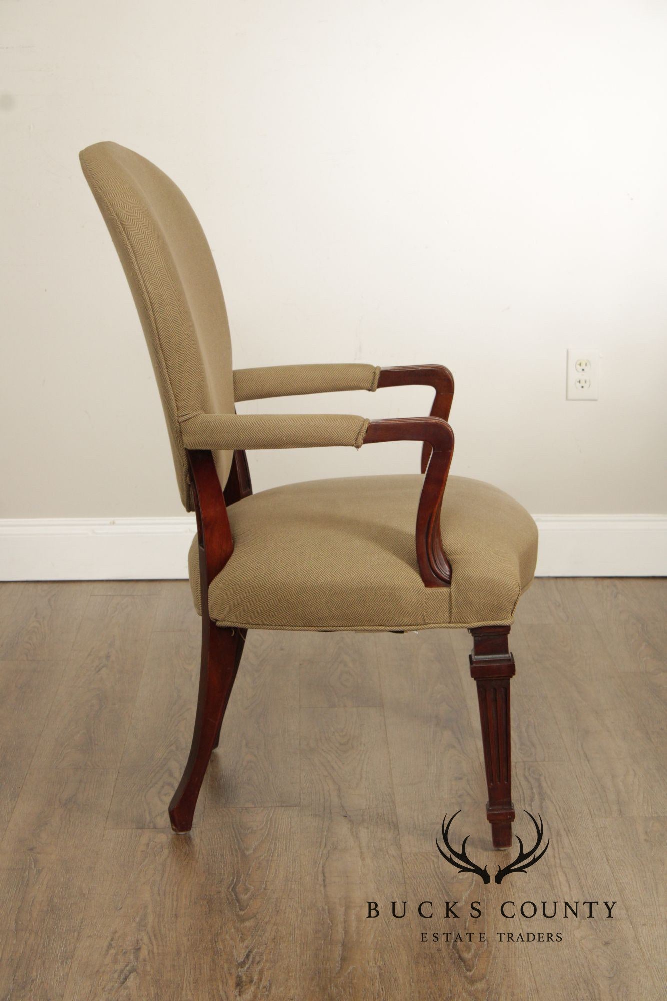 Century Furniture Italian Neoclassical Style Carved Frame Armchair