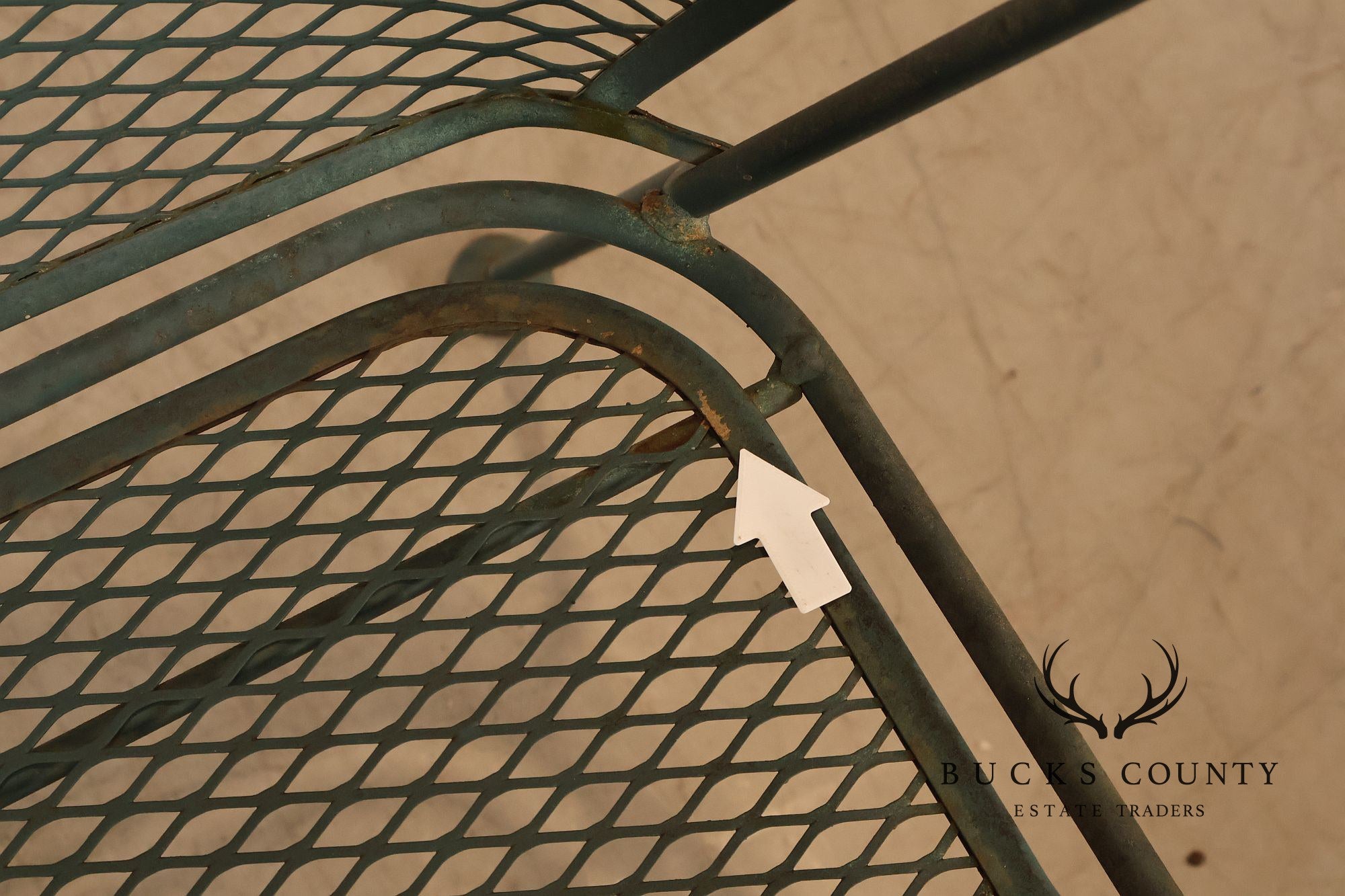 Vintage Wrought Iron Round Patio Table And Four Chairs Set