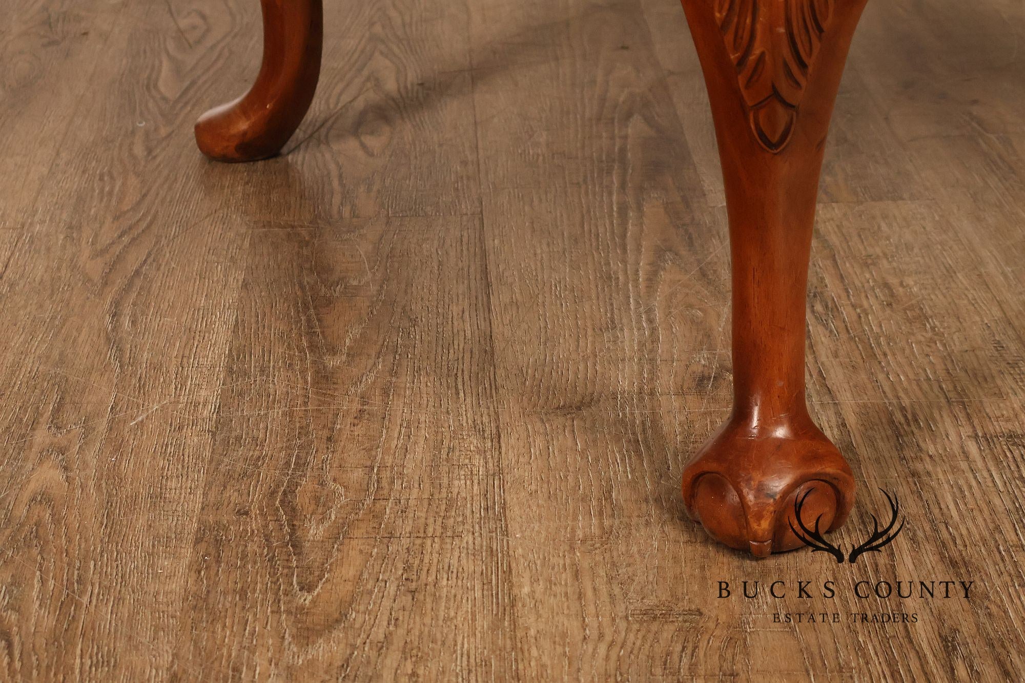 Chippendale Style Pair of Carved Frame Library Armchairs