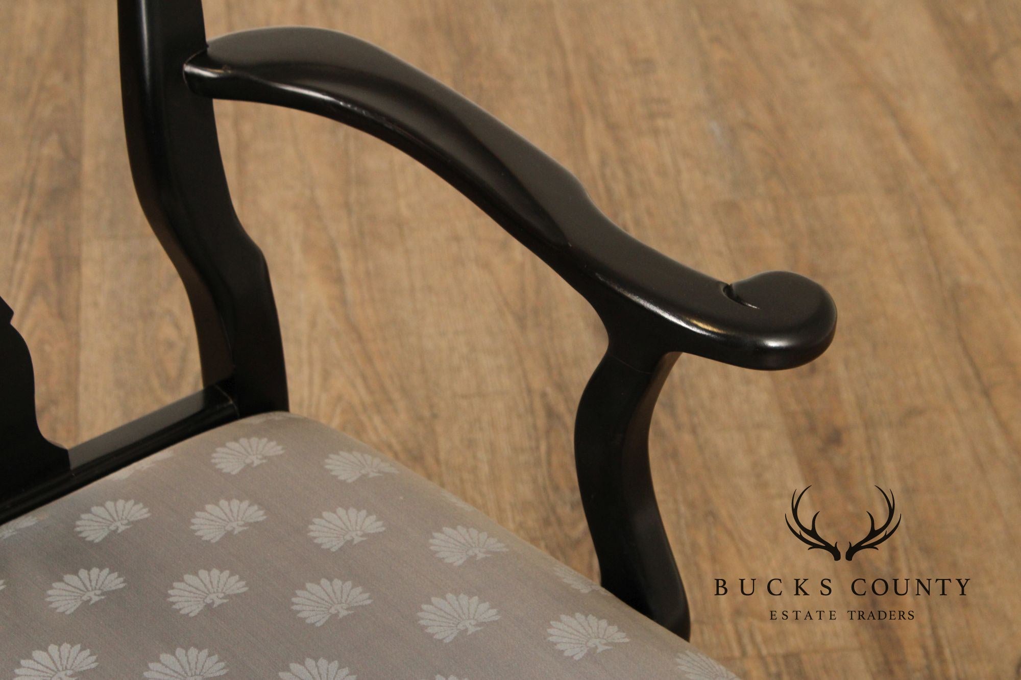 Century Furniture Ebonized Set of Six Queen Anne Style Dining Chairs