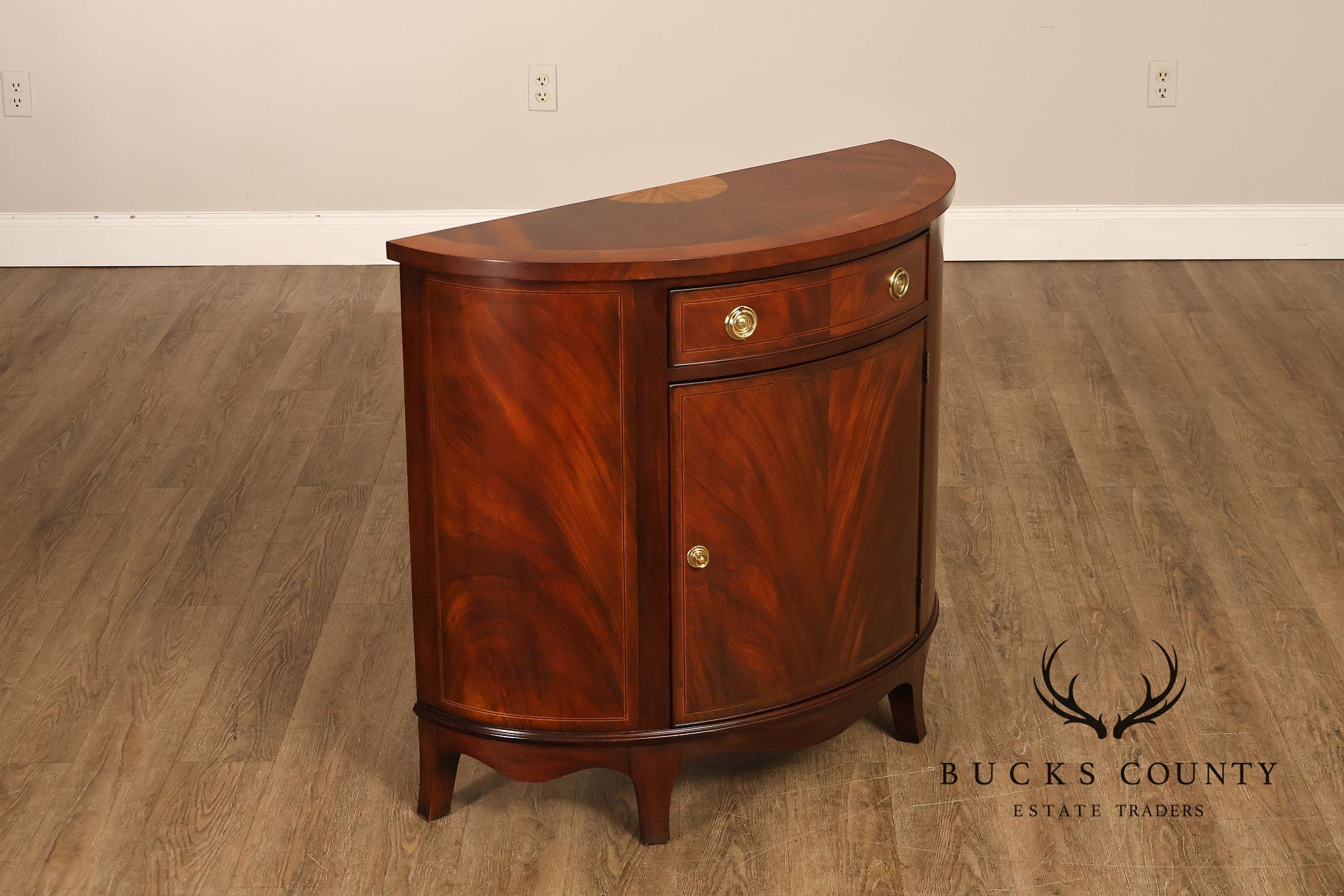 Henkel Harris Georgian Style Mahogany Demilune Console