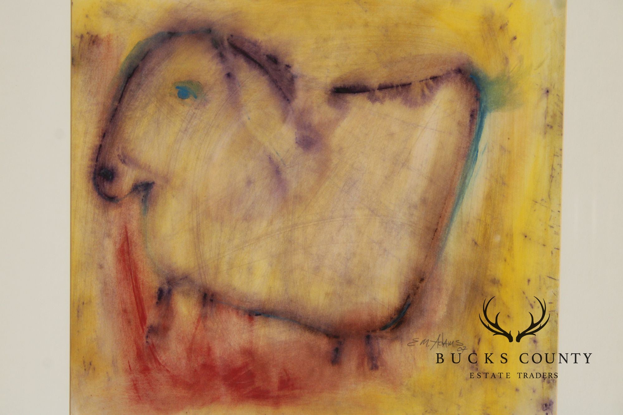 Edward M. Adams Abstract Oil Painting, Lamb