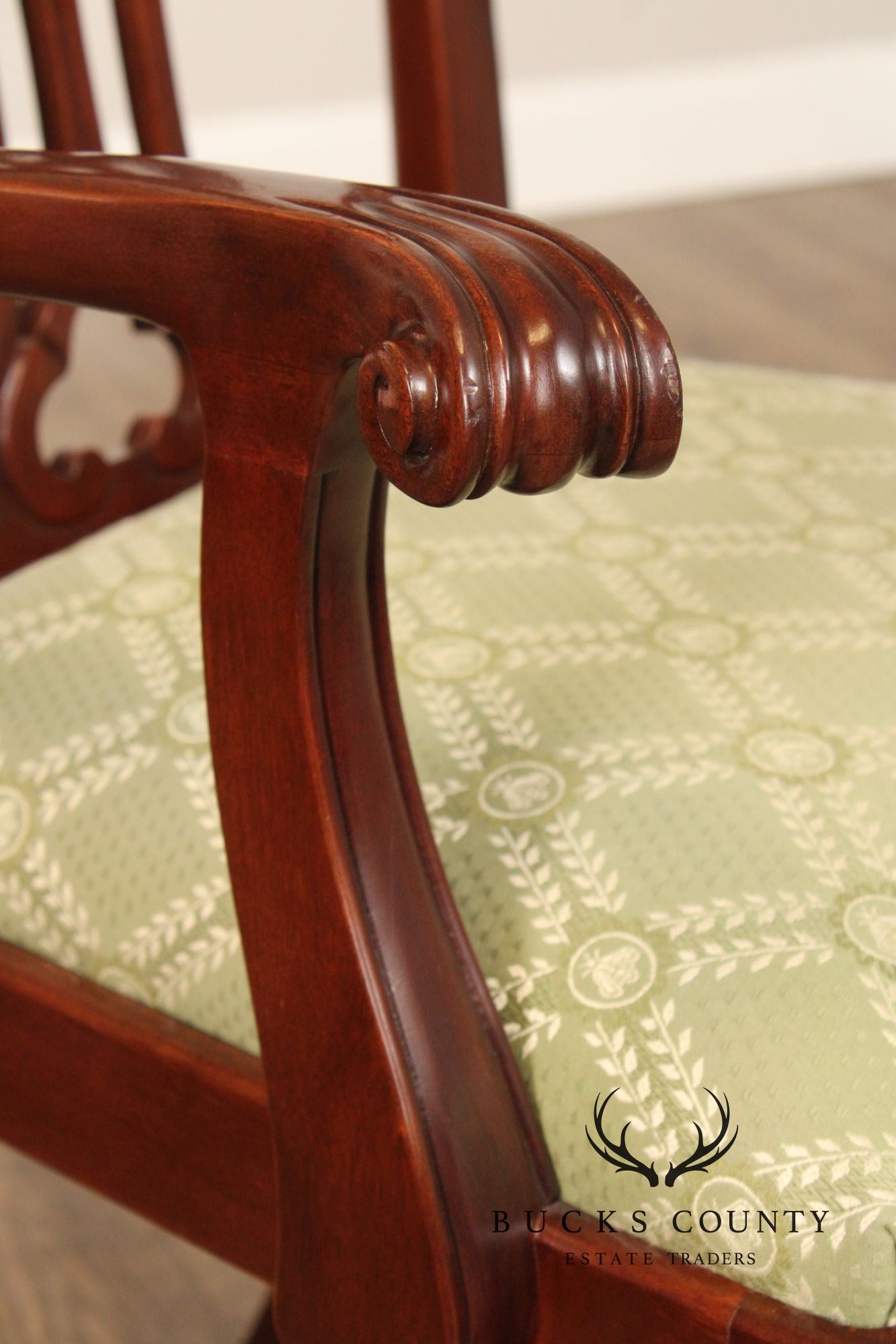Councill Chippendale Style Set of Ten Mahogany Dining Chairs