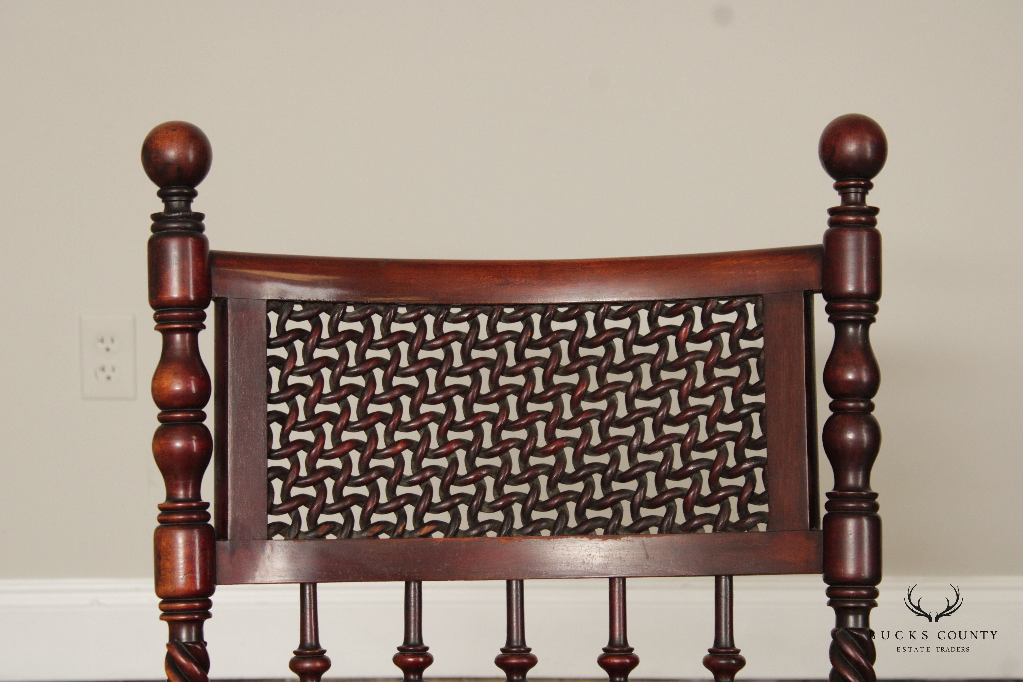 Merklen Brothers Renaissance Revival Mahogany Rocking Chair