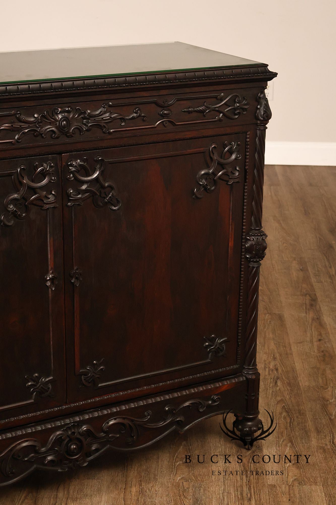 Antique Victorian Rosewood Carved Server