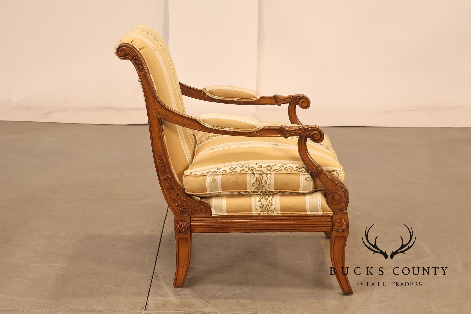 Sherrill Furniture Regency Style Pair of Bergere Armchairs