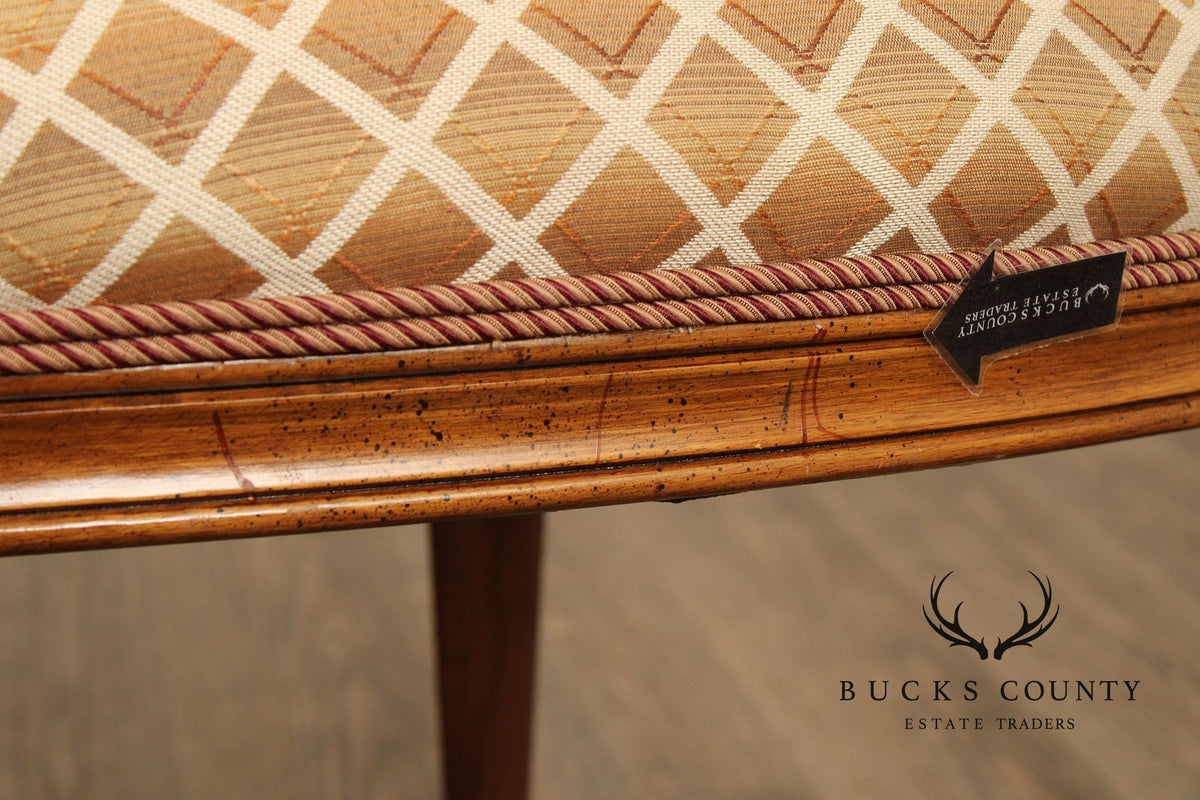 Karges Italian Provincial Vintage Set Of Four Walnut Cane Back Dining Chairs