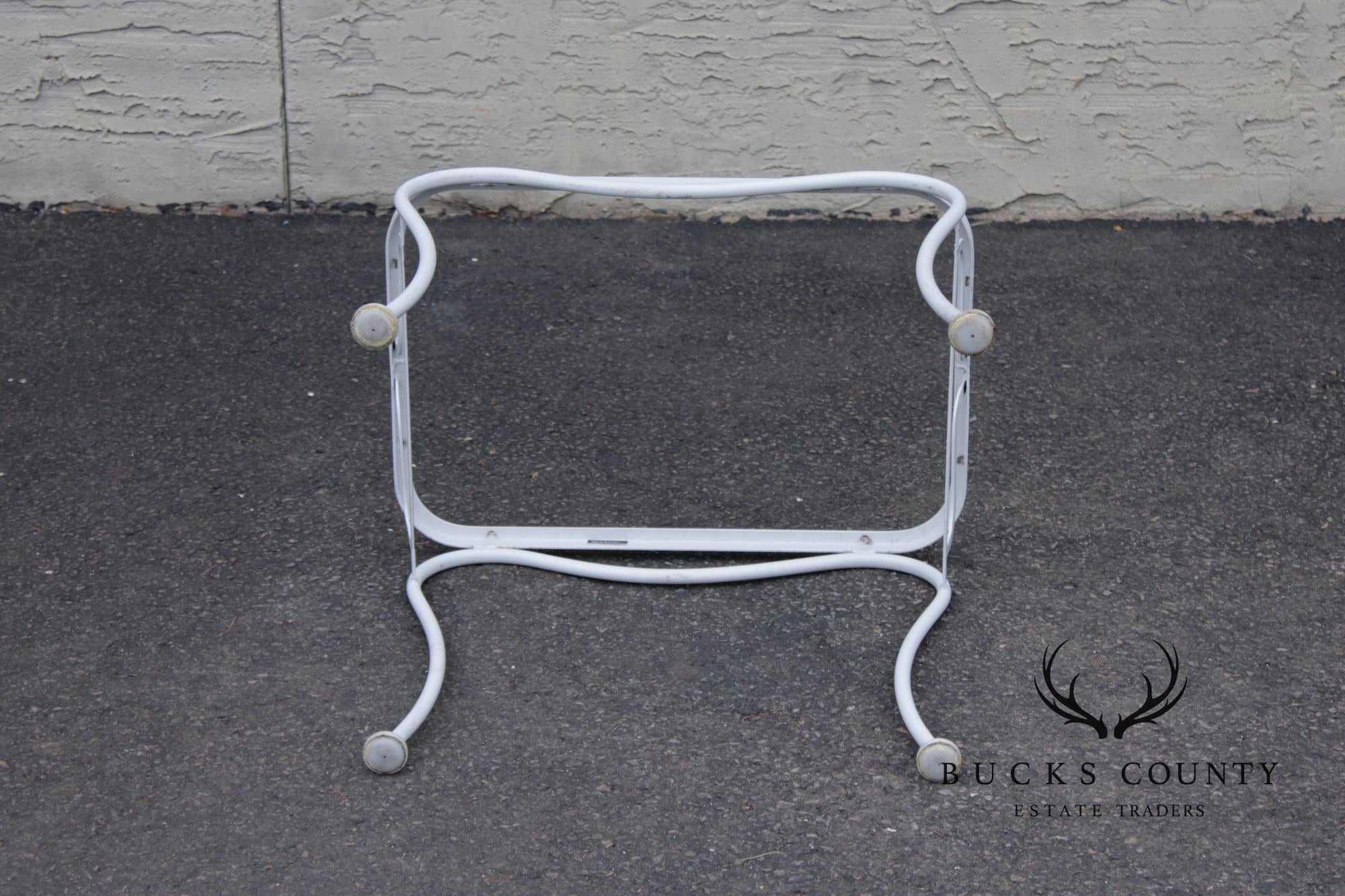 Woodard Glass Top Wrought Iron Patio Side Table