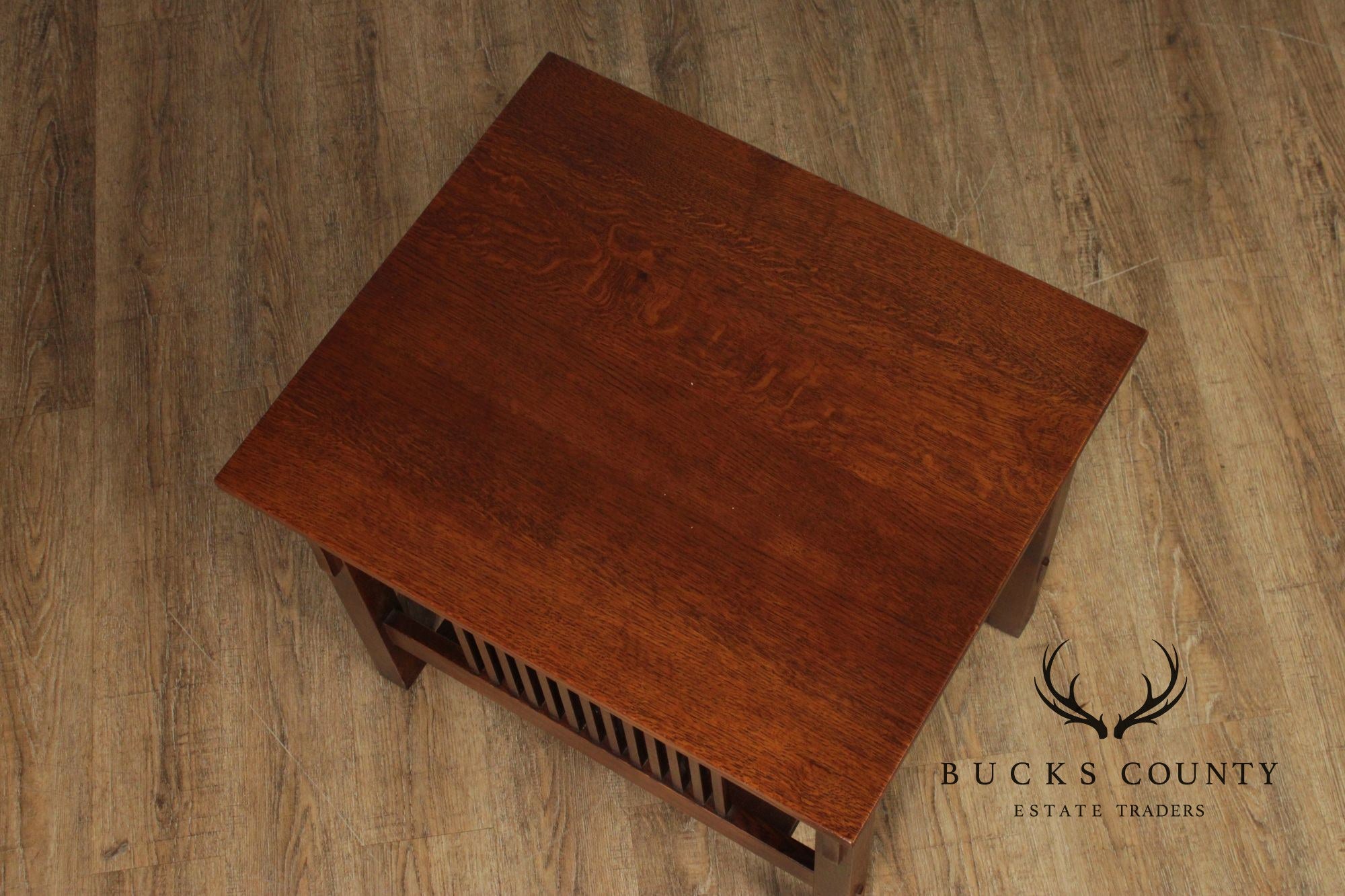 Stickley Mission Collection Oak Spindle Lamp Table