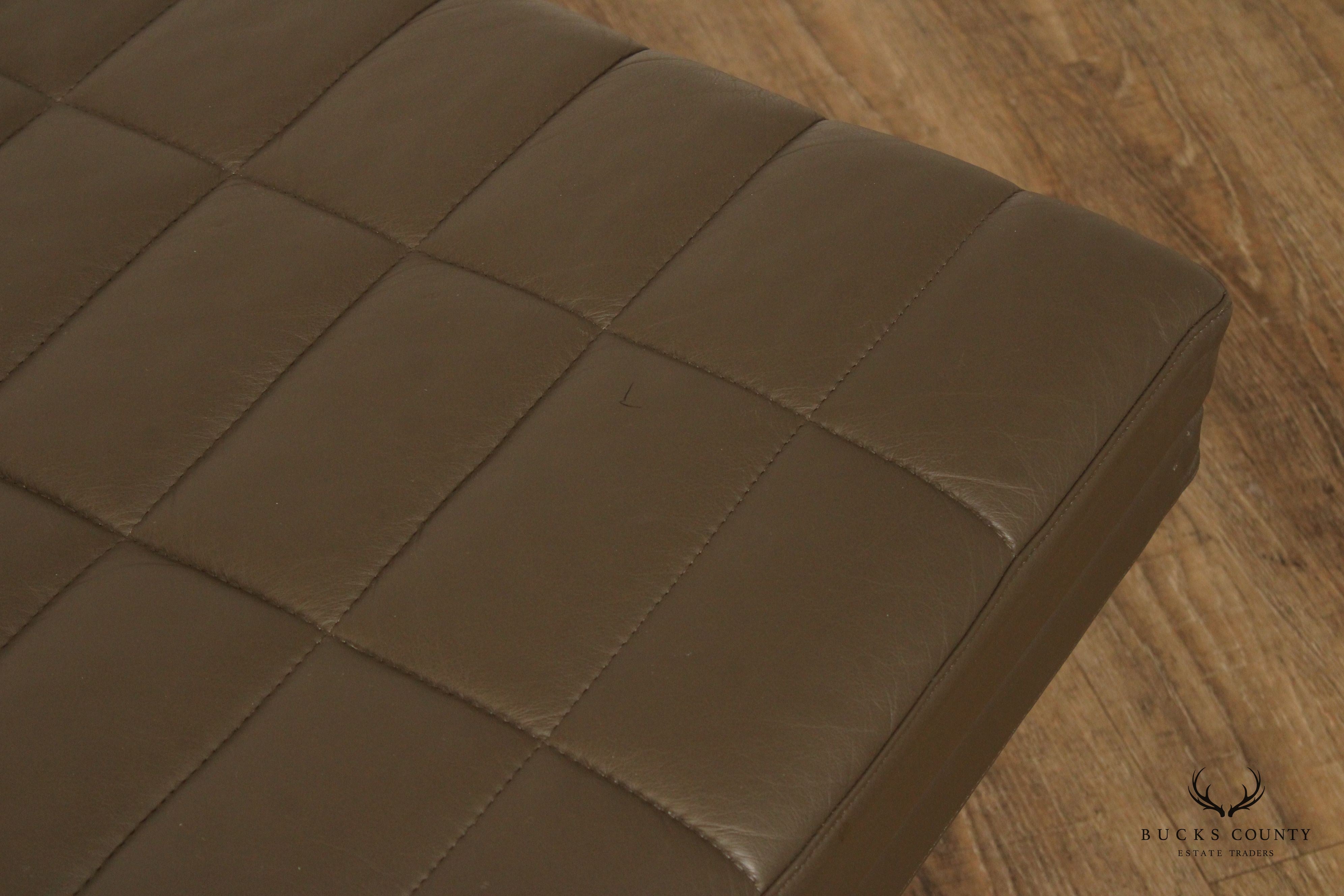Geiger International Quilted Leather Museum Tuxedo Bench
