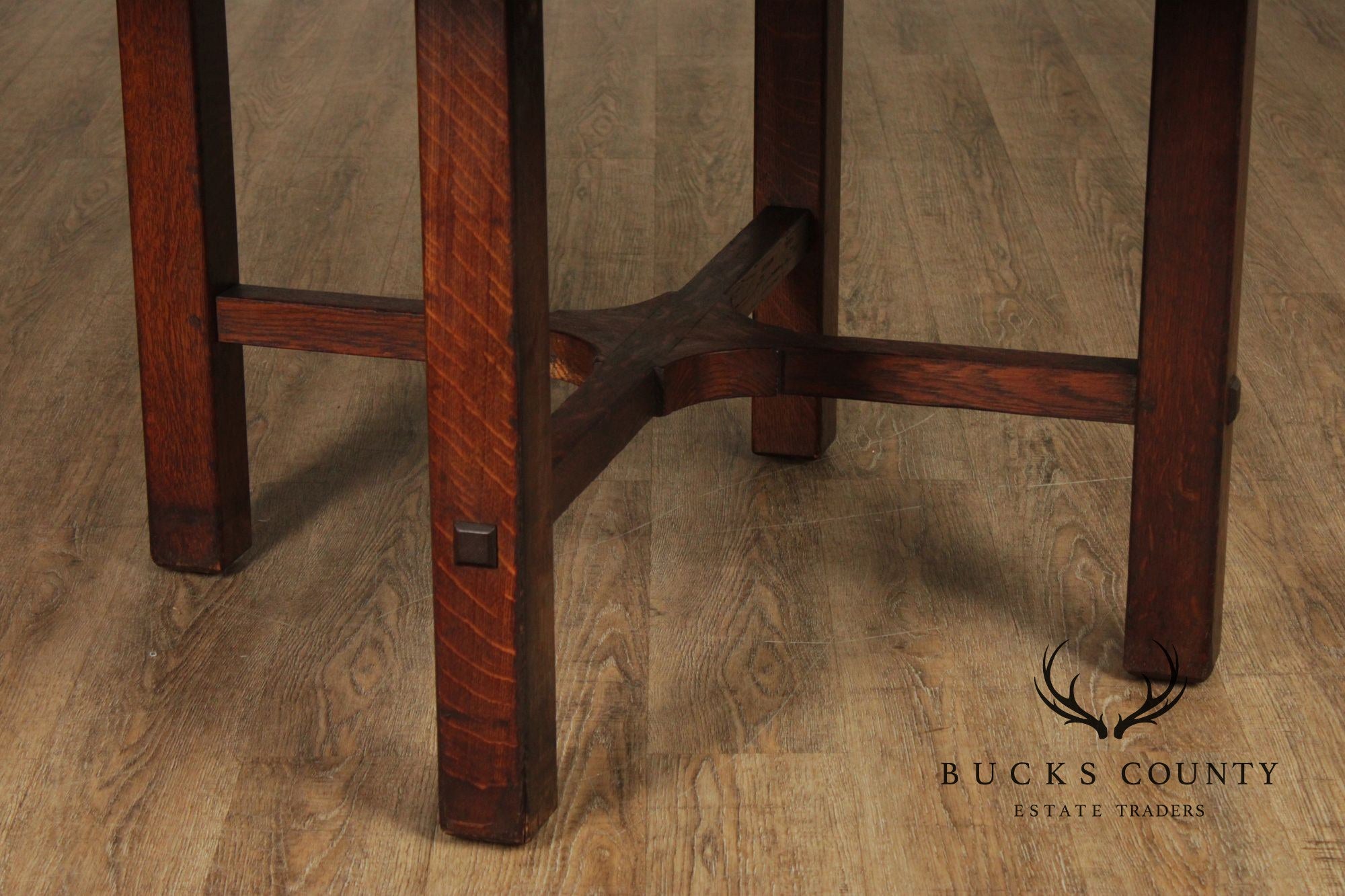 L. & J.G. Stickley Antique Round Oak Dining Table