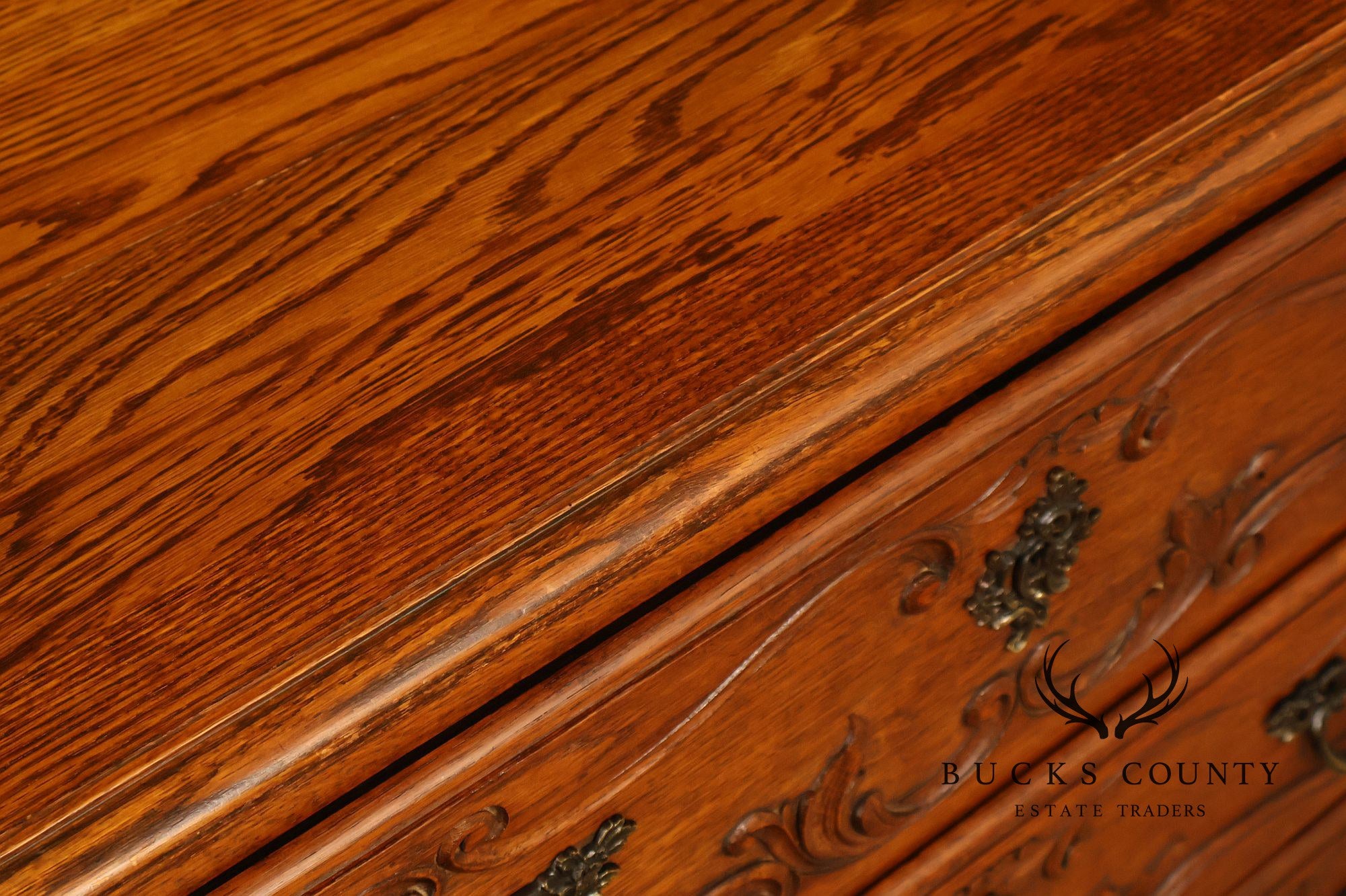 French Louis XV Style Carved Oak Chest Of Drawers