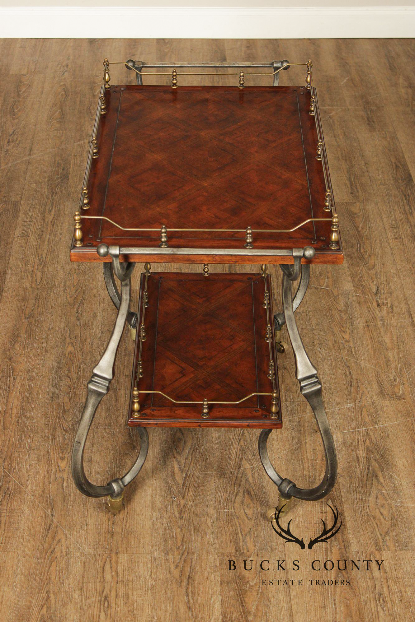 Artistica Italian Style Two-Tier Rolling Bar Cart