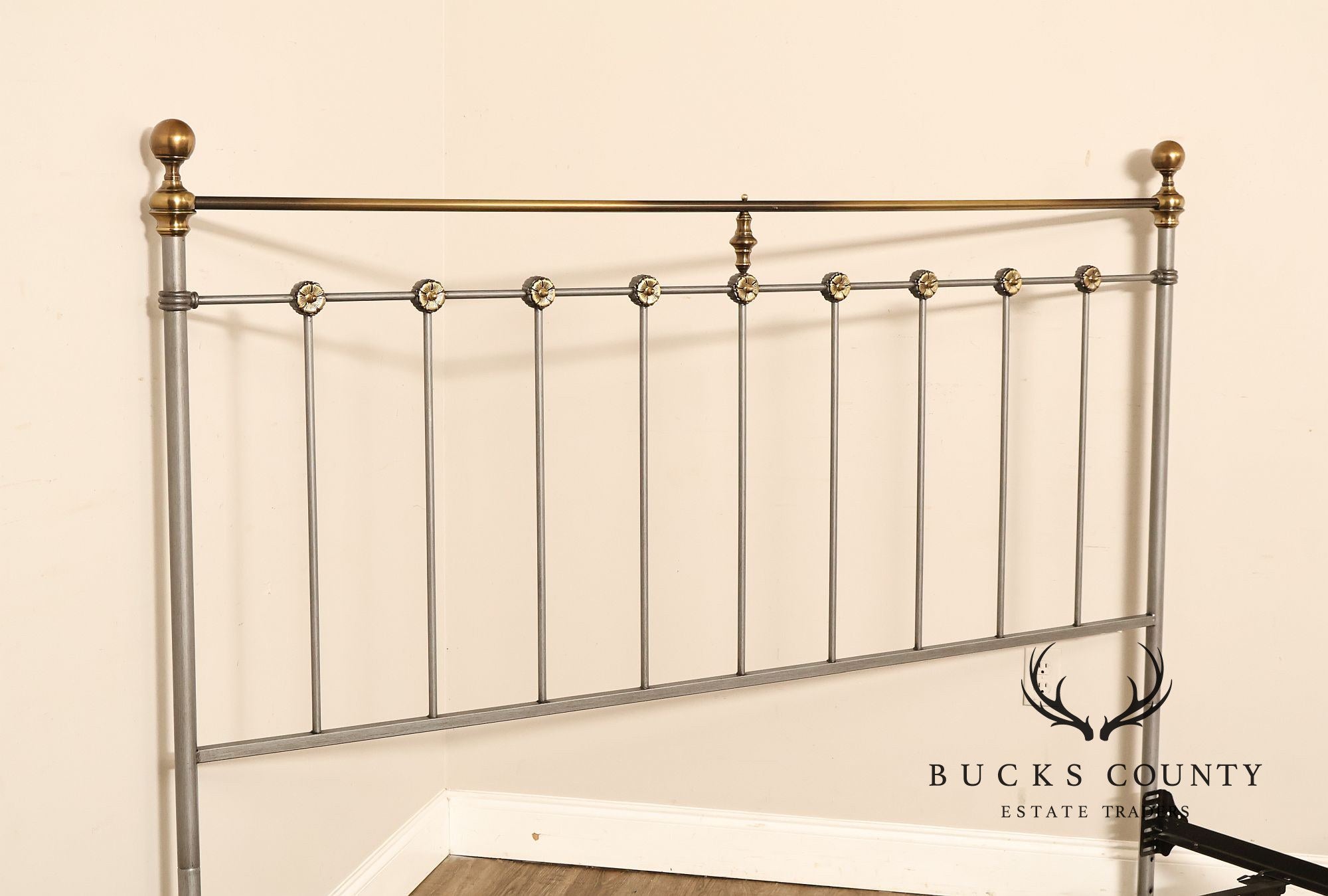 Contemporary Iron And Brass King Size Metal Bed Frame