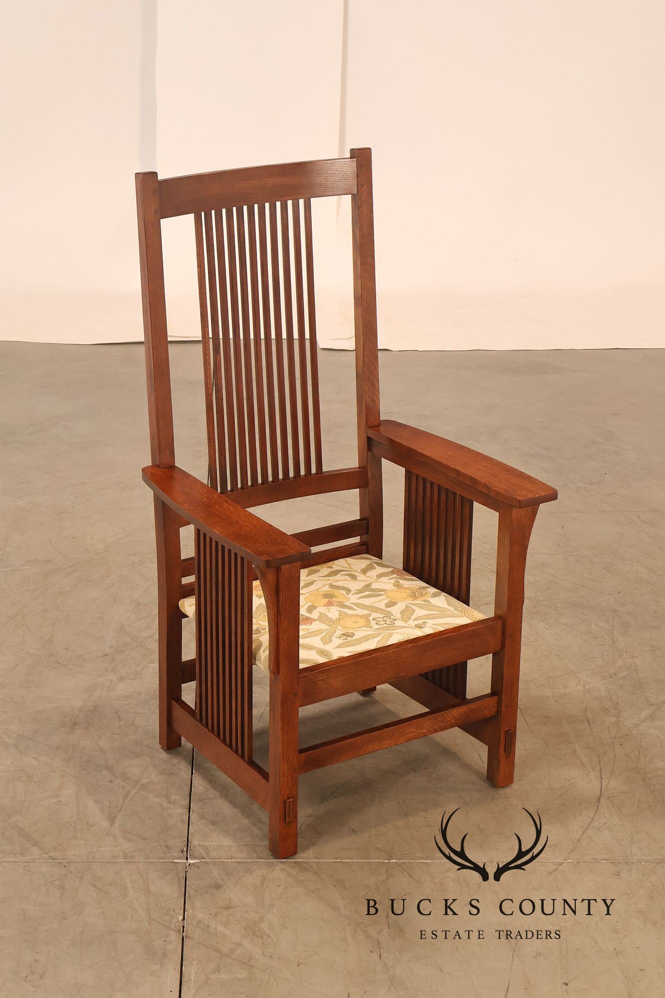 Stickley Mission Collection Oak Spindle Armchair