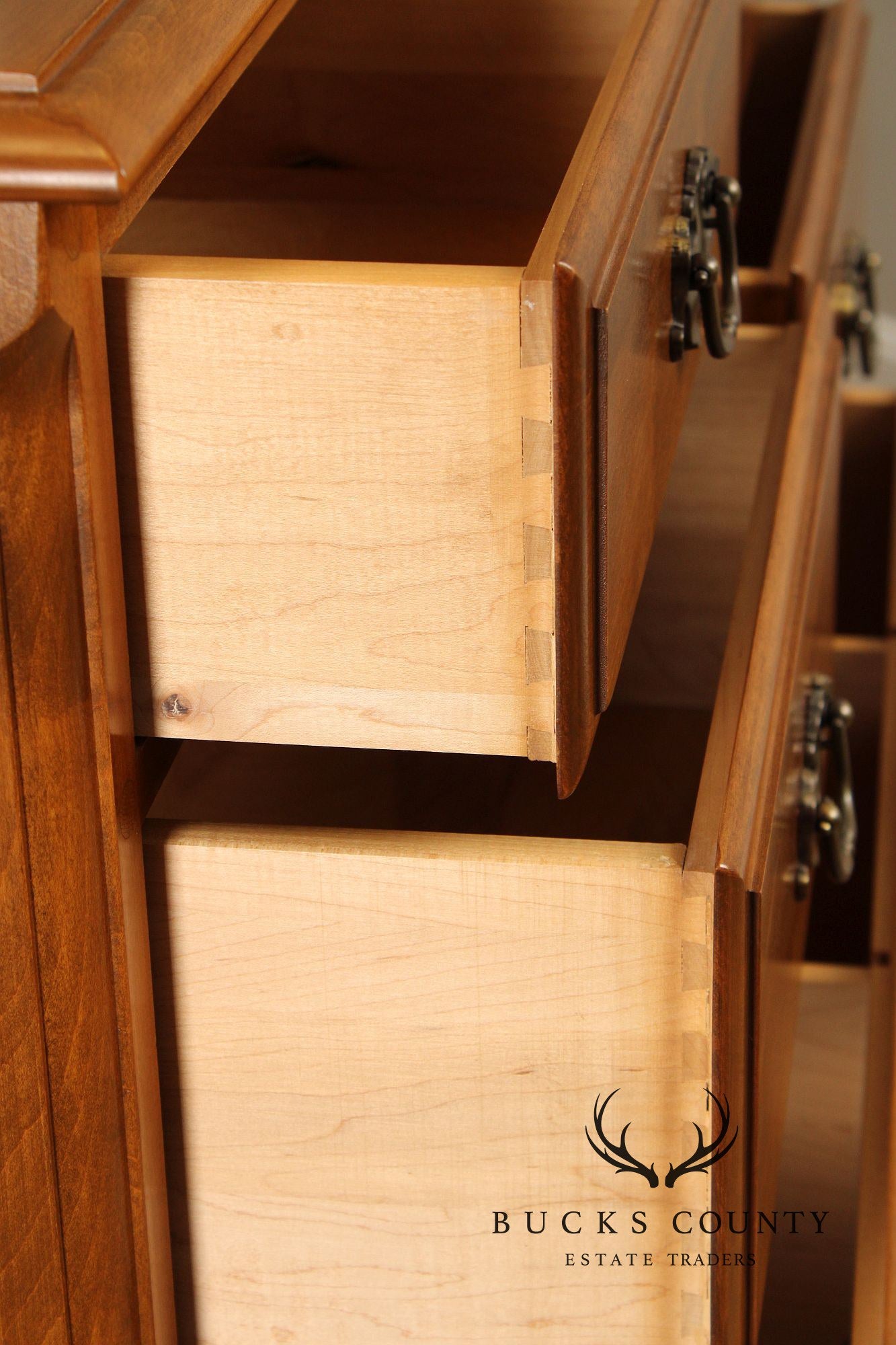 Ethan Allen Chippendale Style Maple Chest on Chest