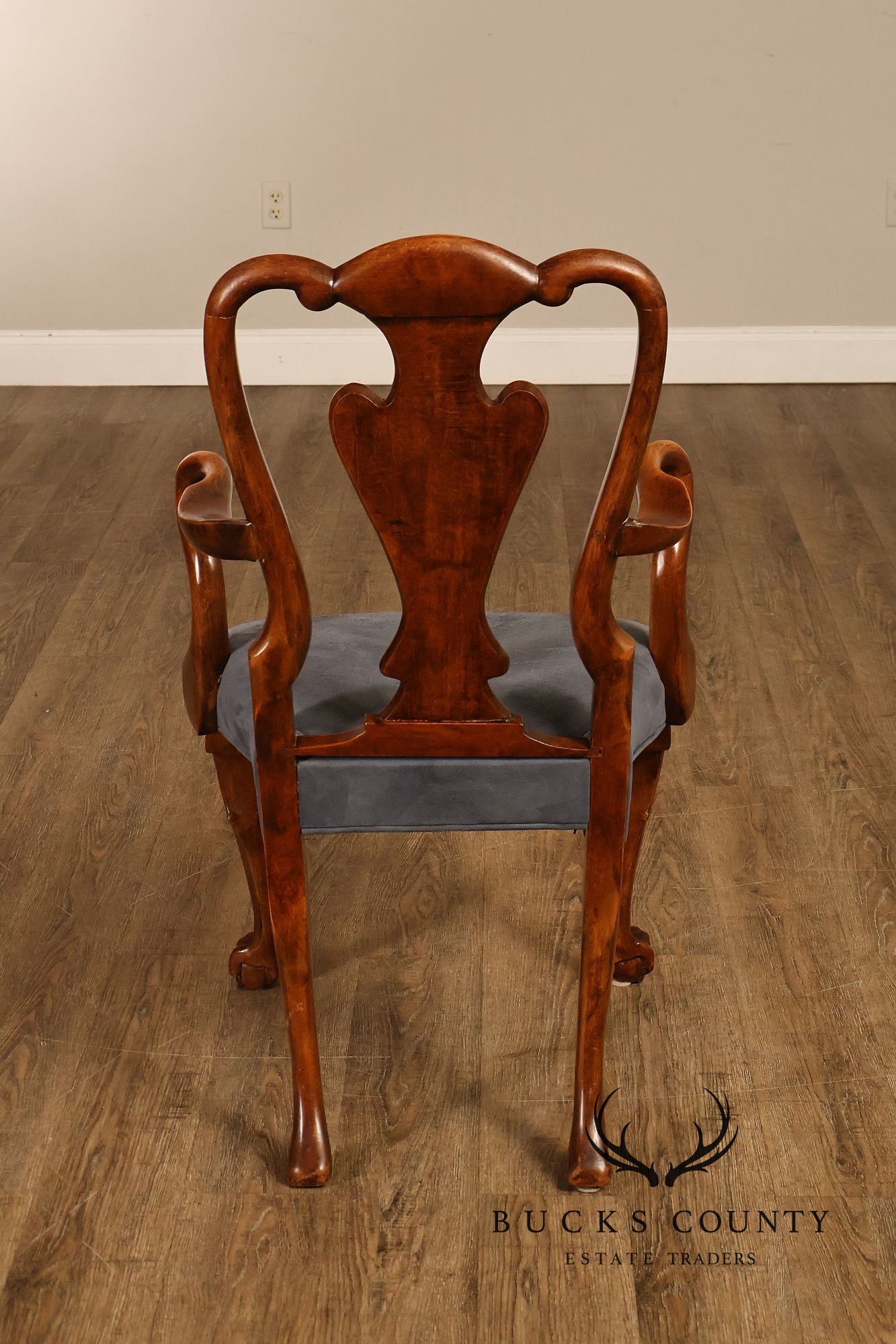 Georgian Style Set of Ten Carved Burlwood Dining Chairs
