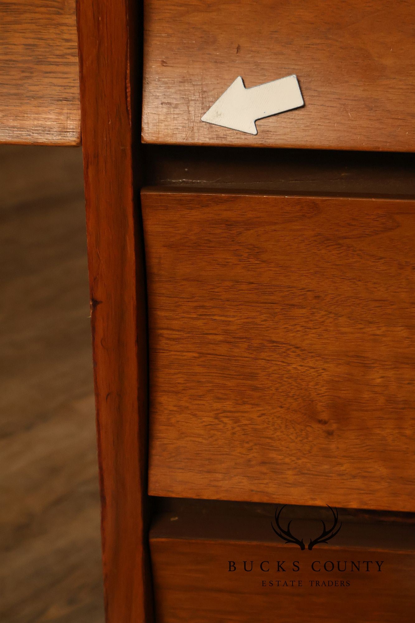 Mid Century Modern Sculpted Front Writing Desk