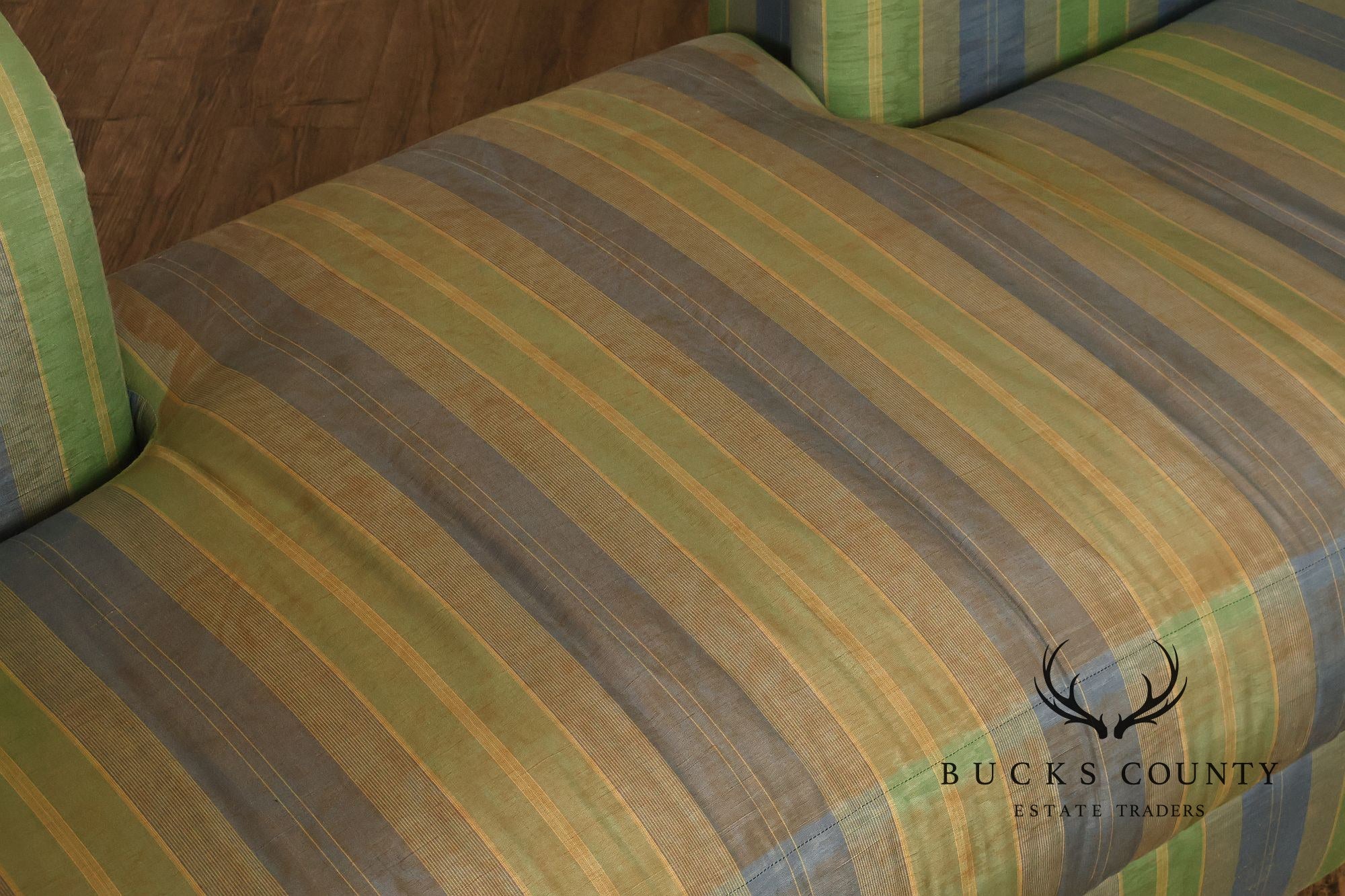 J. Robert Scott Contemporary Modern Striped Upholstered Daybed Sofa