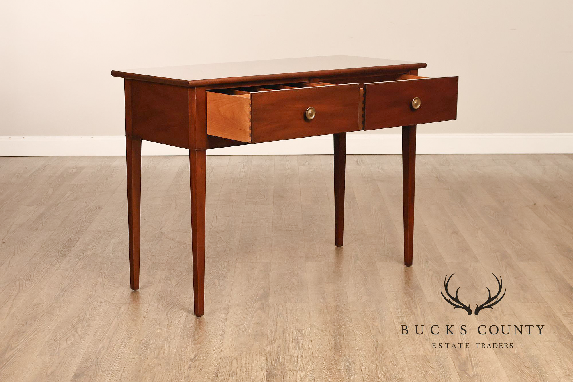 Kittinger Williamsburg Adaptation Mahogany Two Drawer Console Table