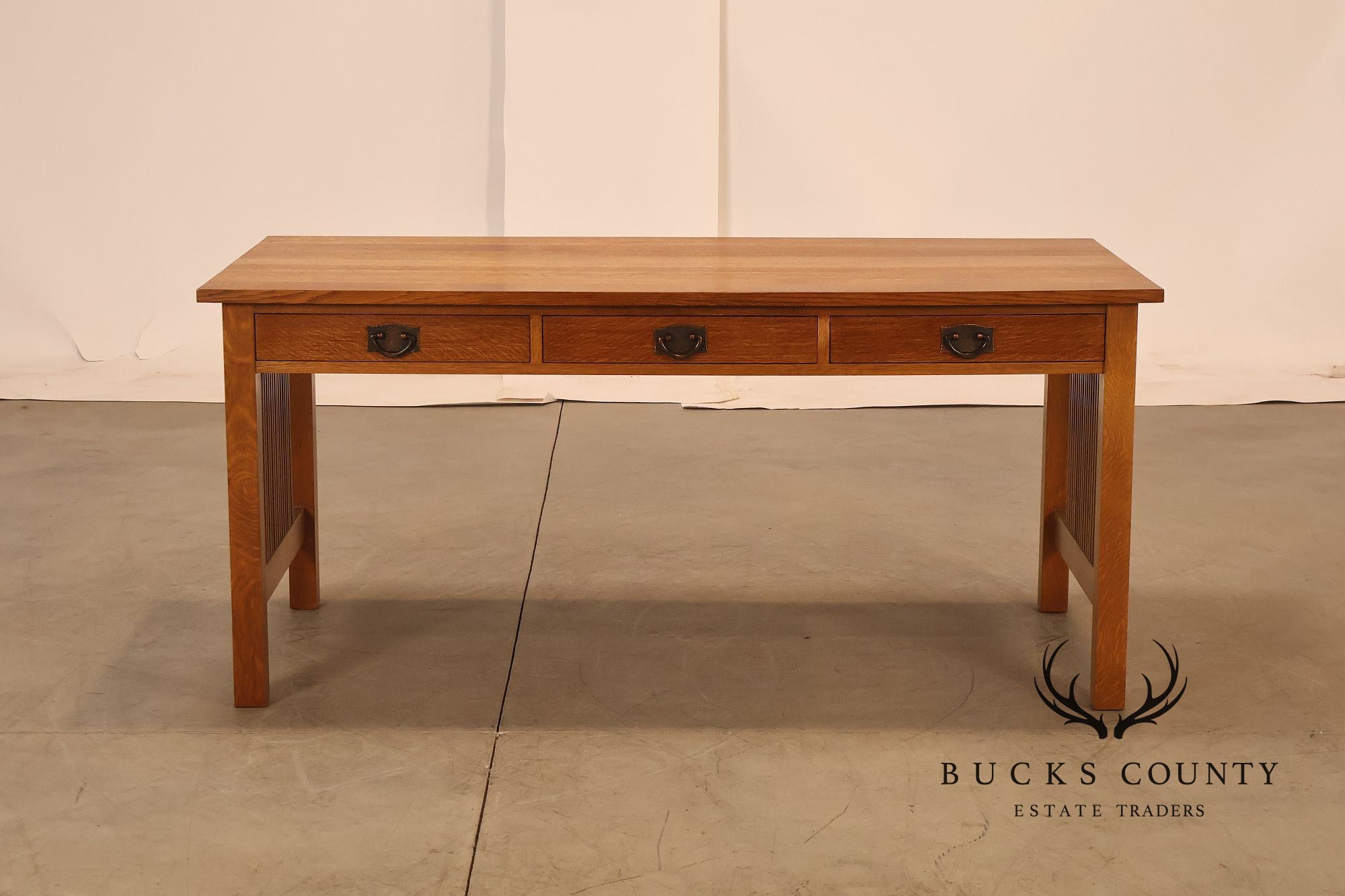 Stickley Mission Collection Oak Spindle Desk Library Table