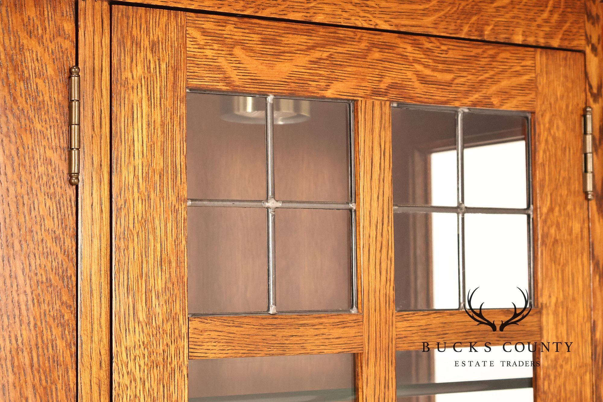 Stickley Mission Collection Oak Harvey Ellis Inlaid China Cabinet