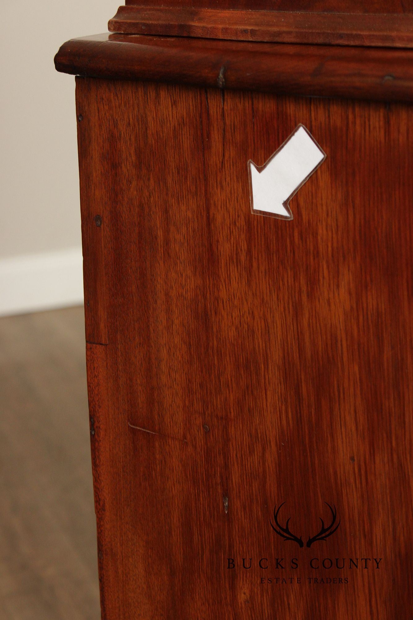 Antique American Walnut Chest With Blind Door Bookcase Top