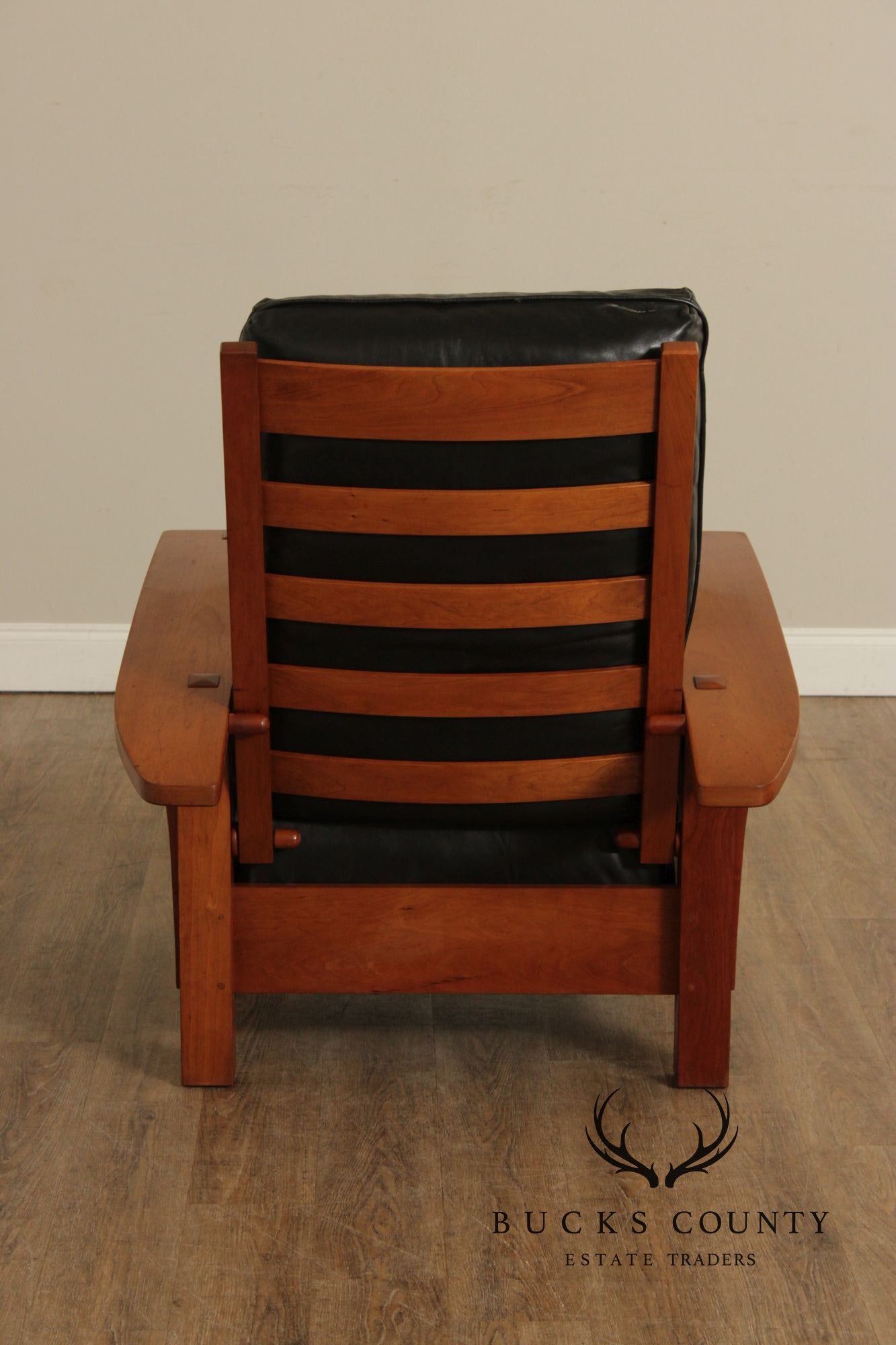 Stickley Mission Collection Bow Arm Morris Chair and Ottoman