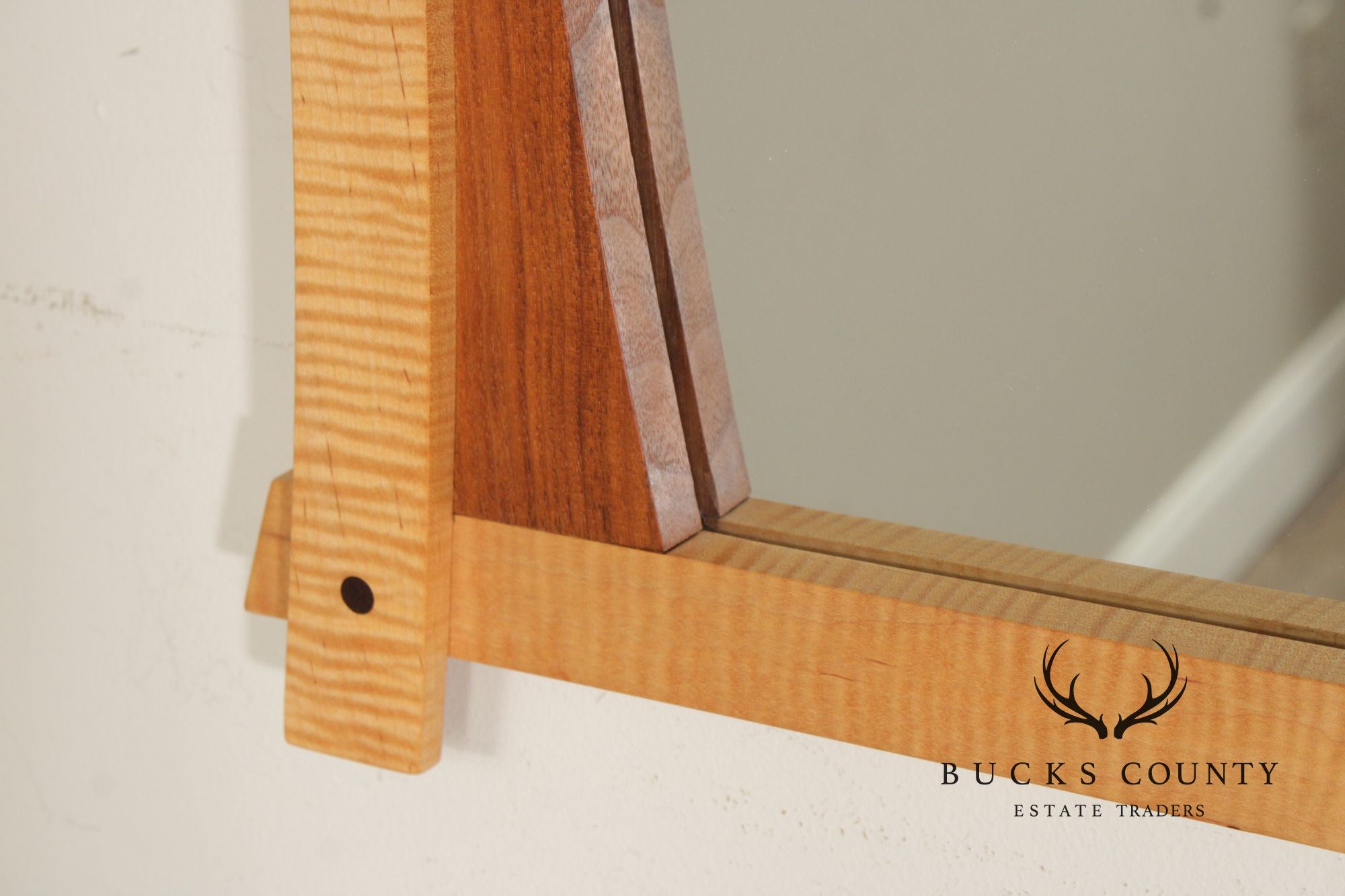 Studio Crafted Maple and Walnut Wall Mirror