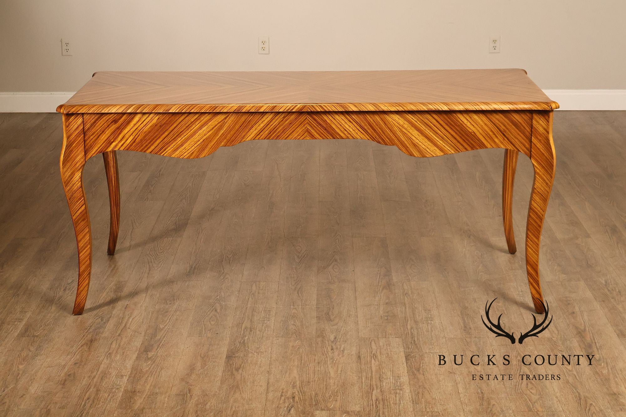 William Switzer Louis XV Zebrawood Bureau Plat Writing Desk