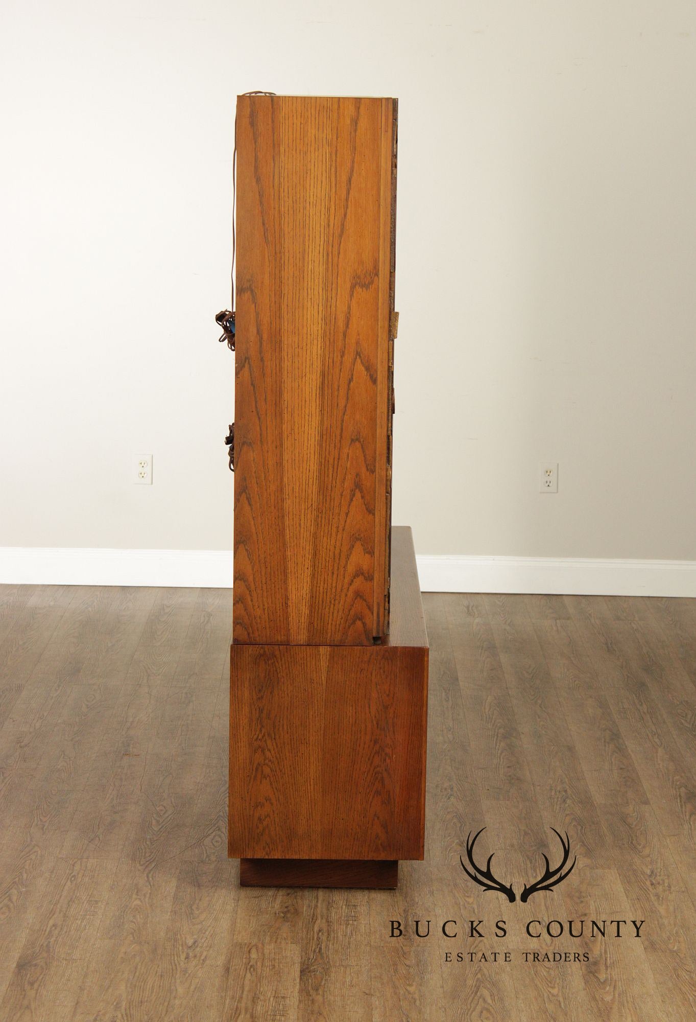 Lane 'Pueblo' Brutalist Oak China Cabinet