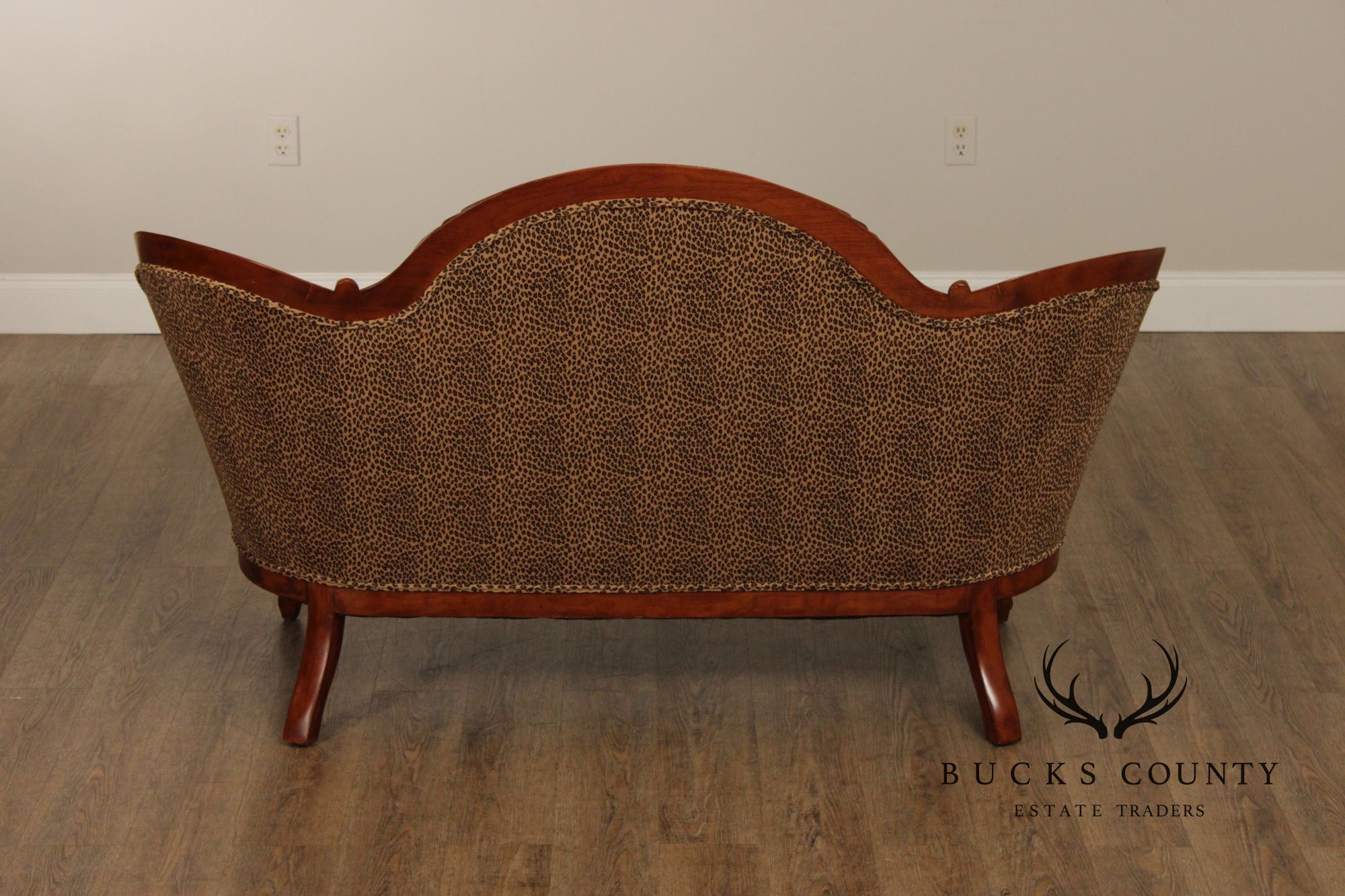 Antique Victorian Carved Walnut Frame Tufted Sofa