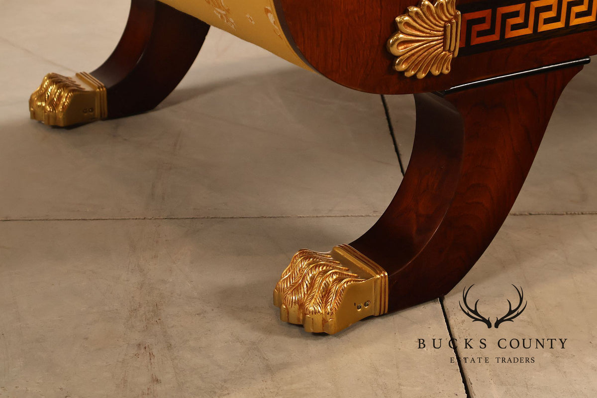 Neoclassical Empire Style Mahogany Chaise Lounge With Gilt Paw Feet