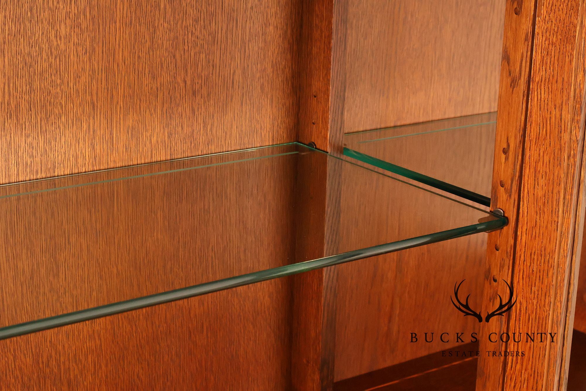 Stickley Mission Collection Oak Harvey Ellis Inlaid China Cabinet