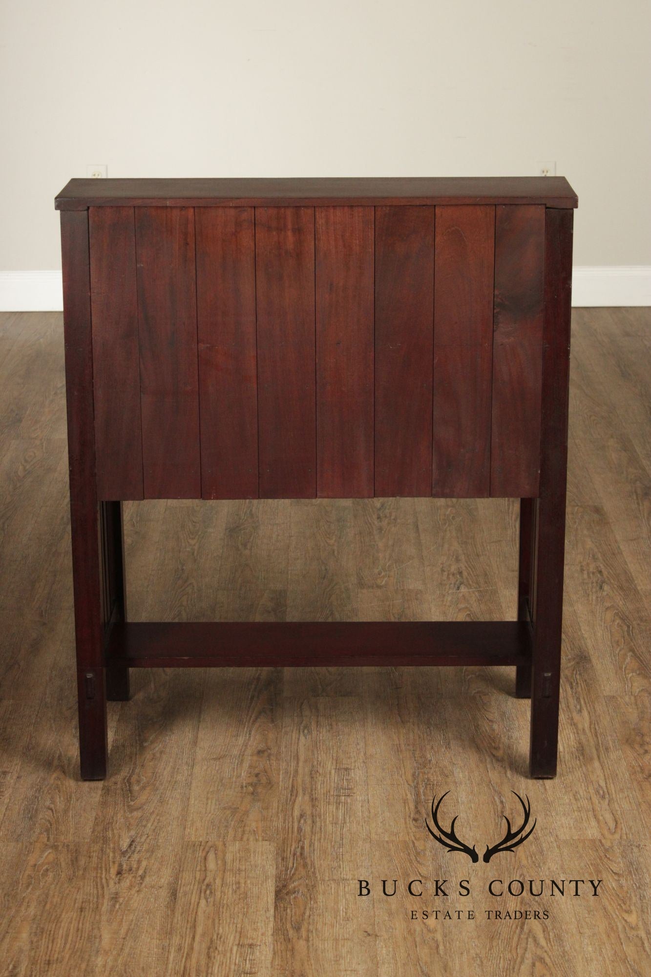 Antique Mahogany Arts And Crafts Slant Front Writing Desk