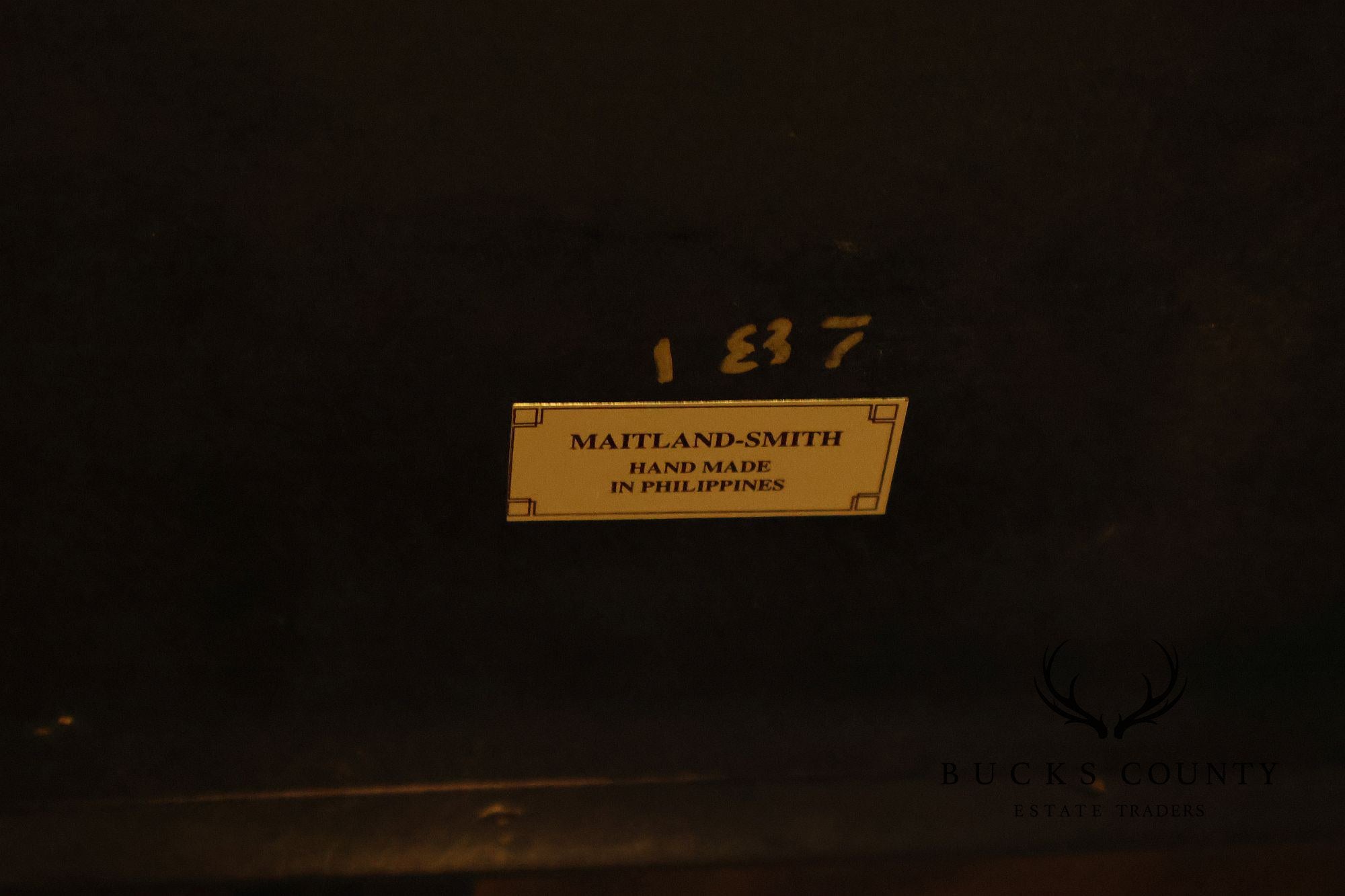 Maitland Smith Regency Style Mahogany Square Leather Top Game Table