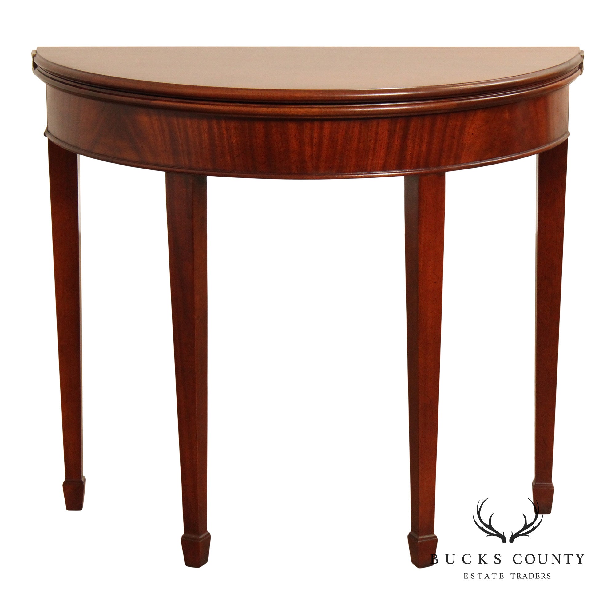 Federal Style Flip-Top Mahogany Demilune Game Table