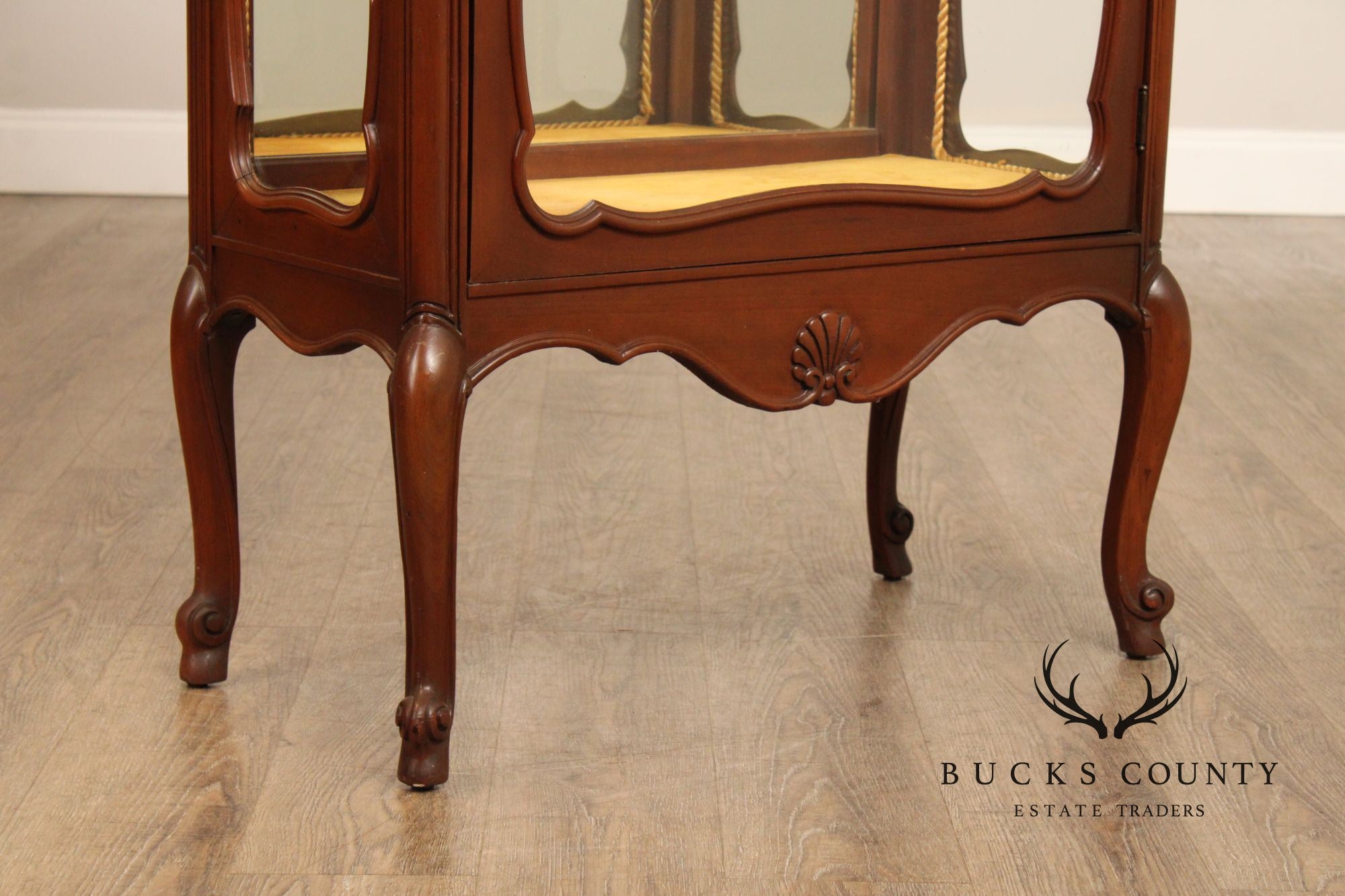 French Style Vintage Glass Curio Vitrine Cabinet