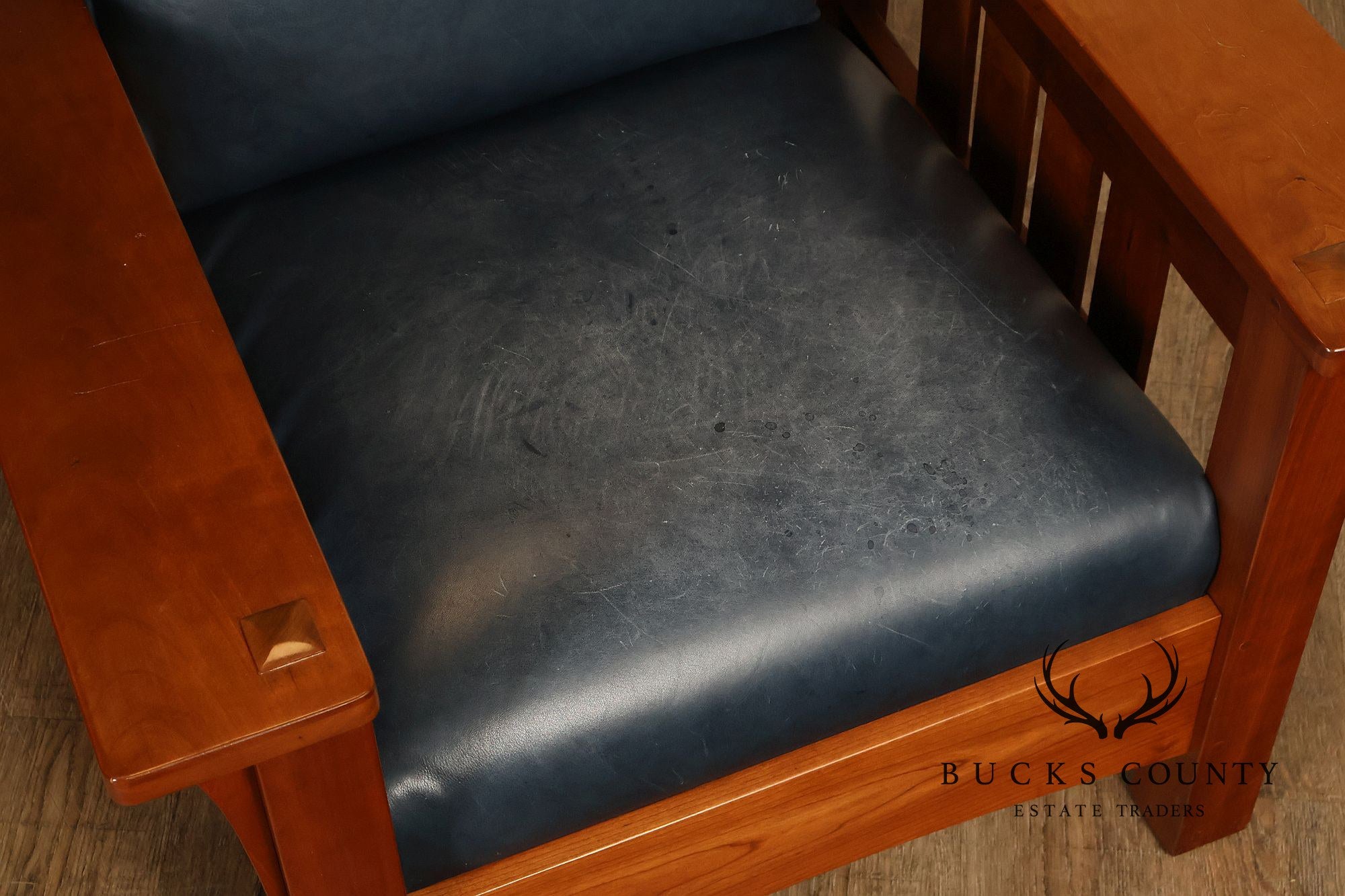 Stickley Mission Collection Cherry Bow Arm Morris Chair and Ottoman