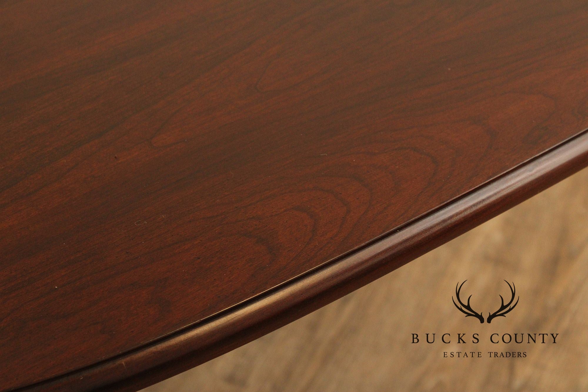 Queen Anne Style Oval Cherry Extension Dining Table With Two Leaves