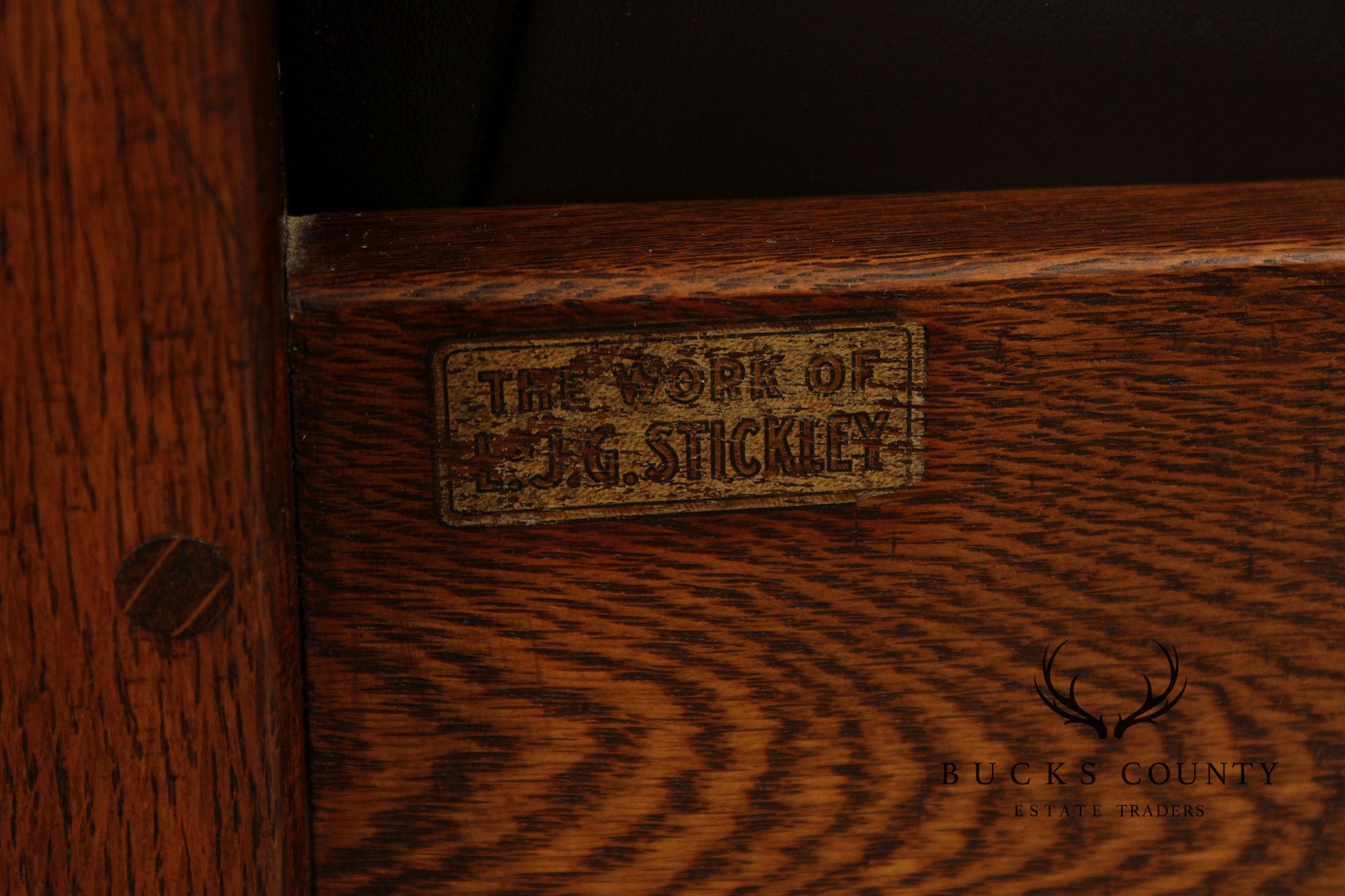 Antique L. & J.G. Stickley Mission Oak Morris Rocker
