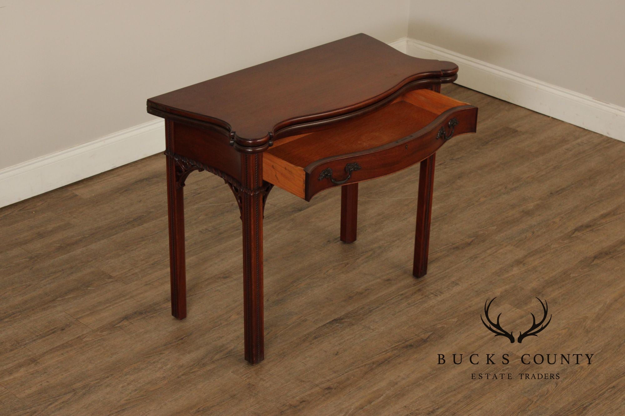 1940's Chippendale Style Mahogany Flip Top Card Table