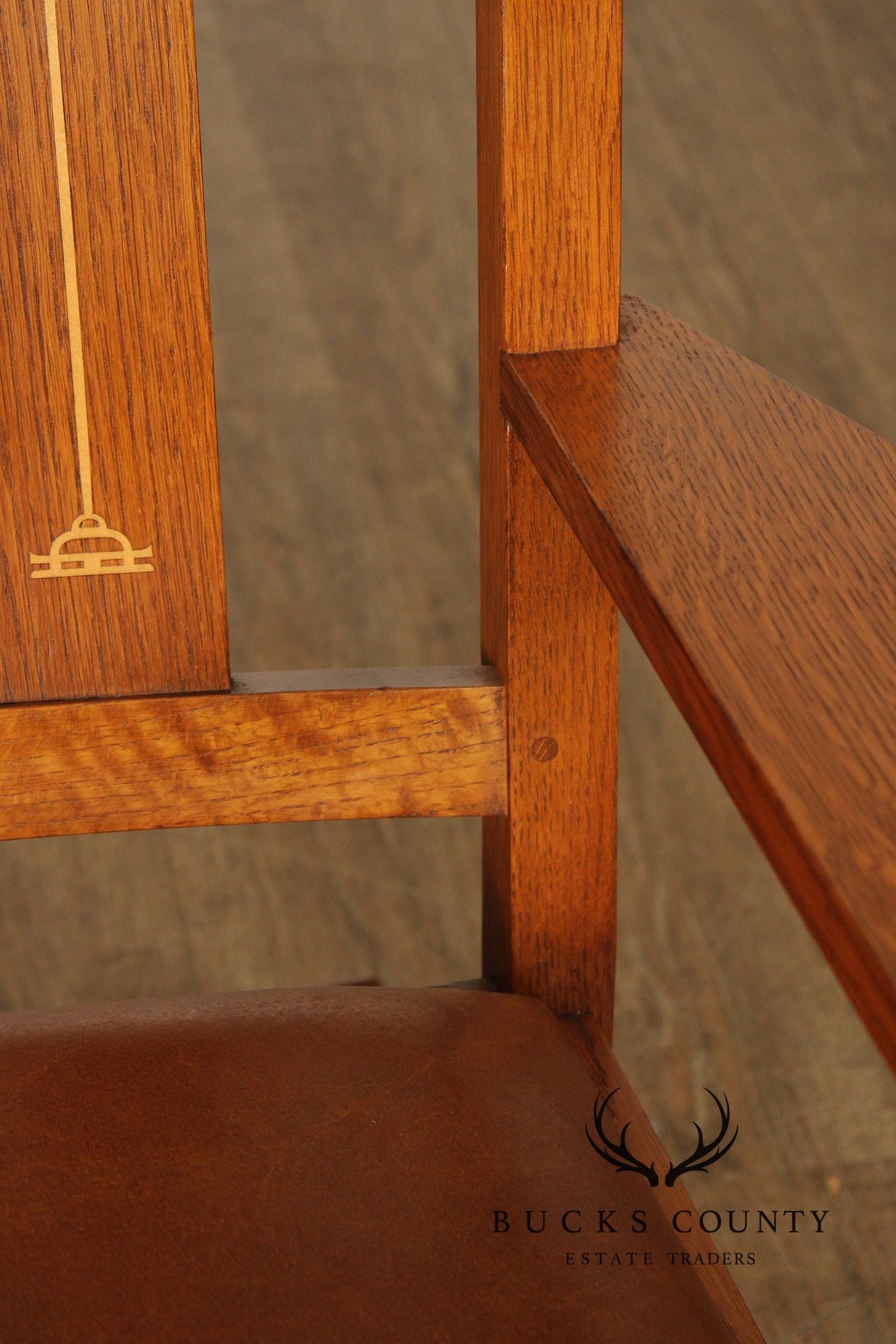 Stickley Mission Collection Harvey Ellis Inlaid Oak Rocker