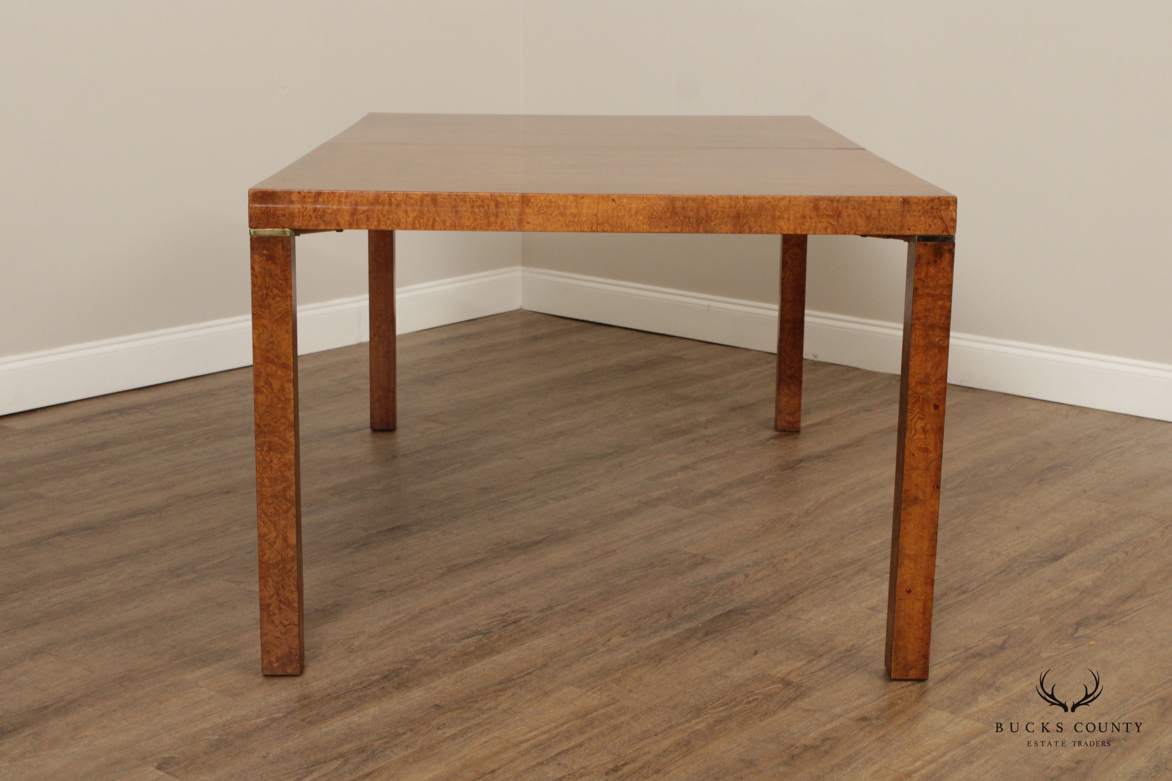 Lane Mid Century Modern Burlwood Expandable Dining Table