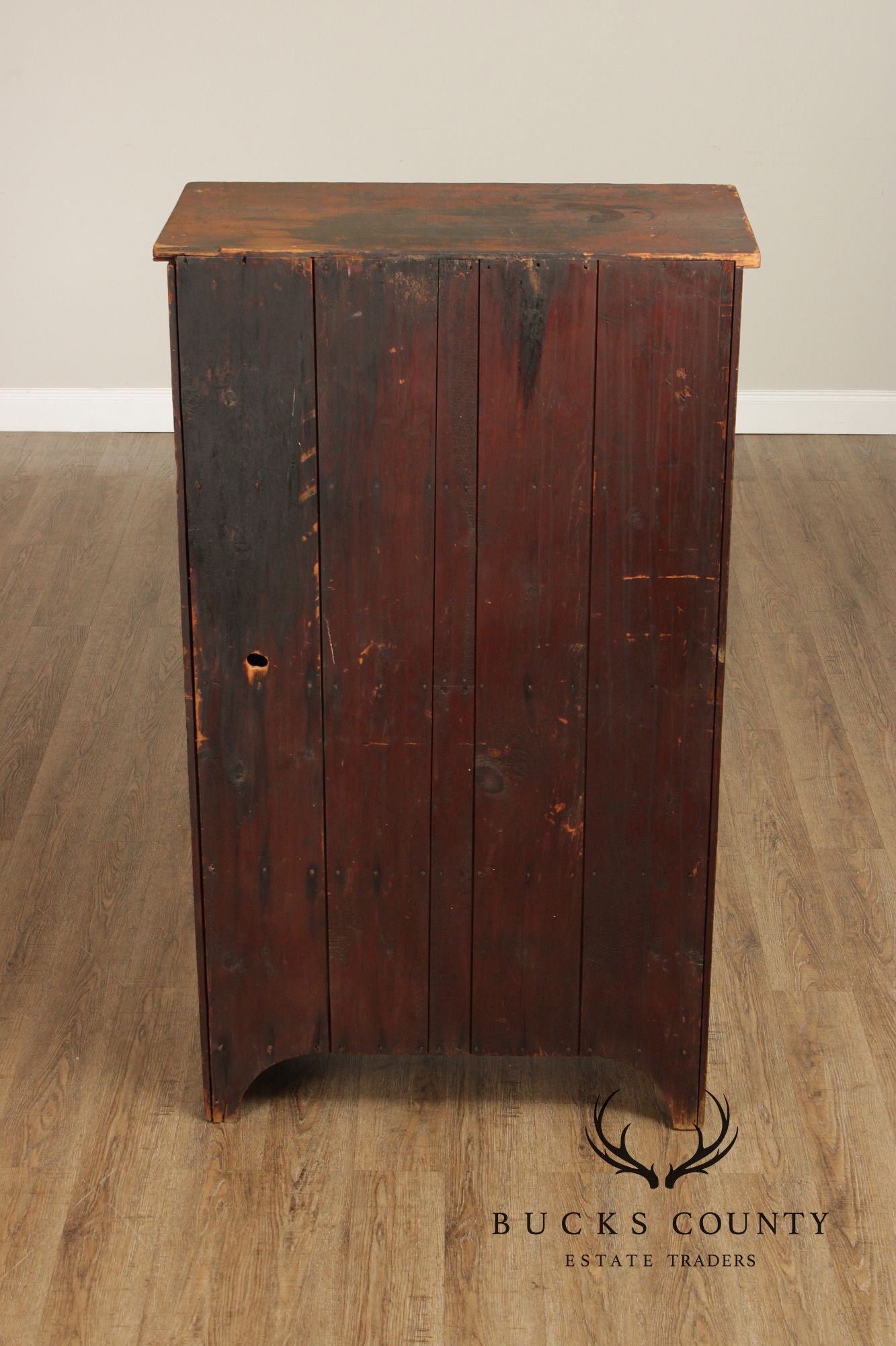 Antique Primitive Painted Single Door Cupboard