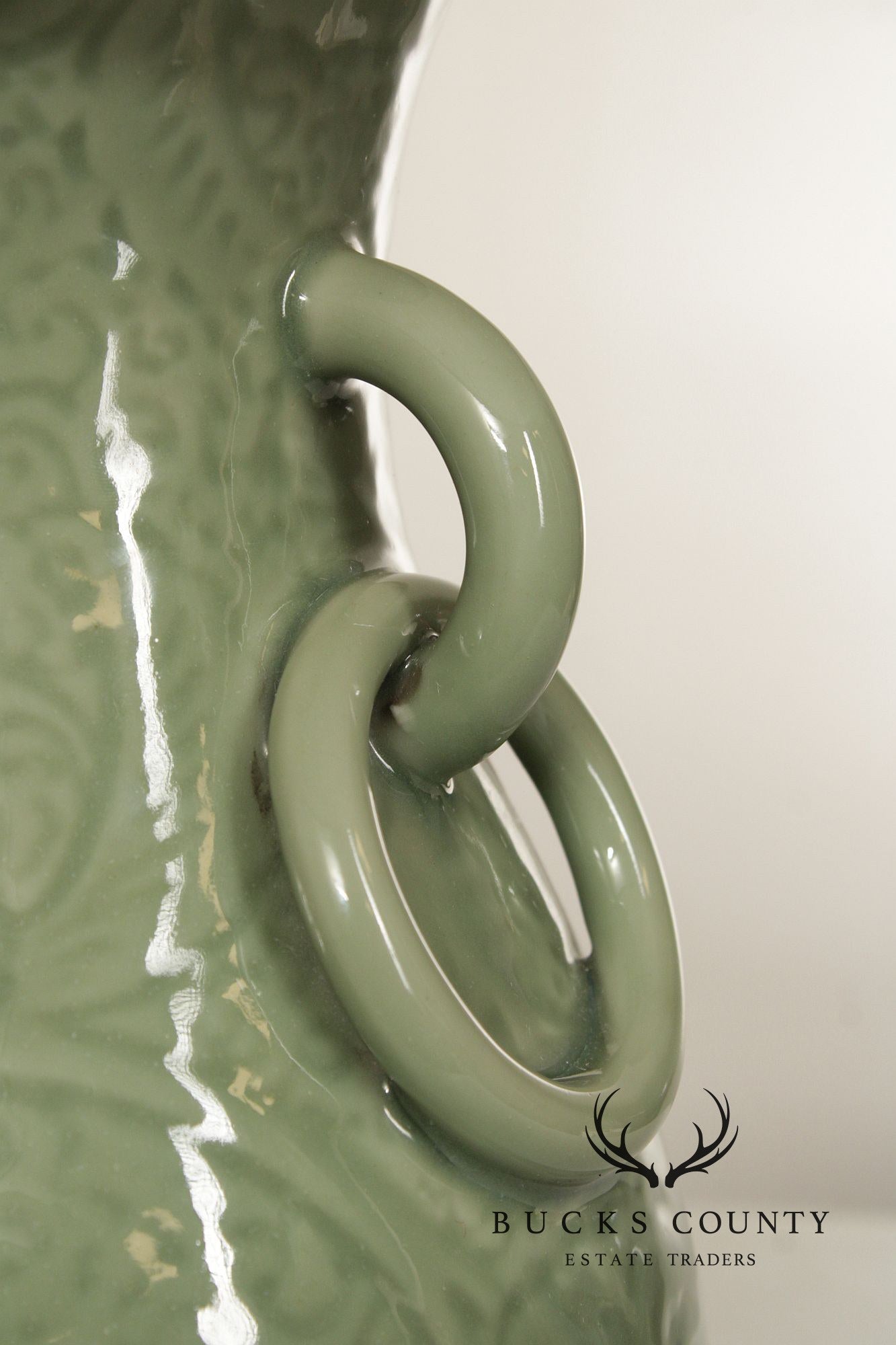 Asian Style Celadon Glazed Table Lamp