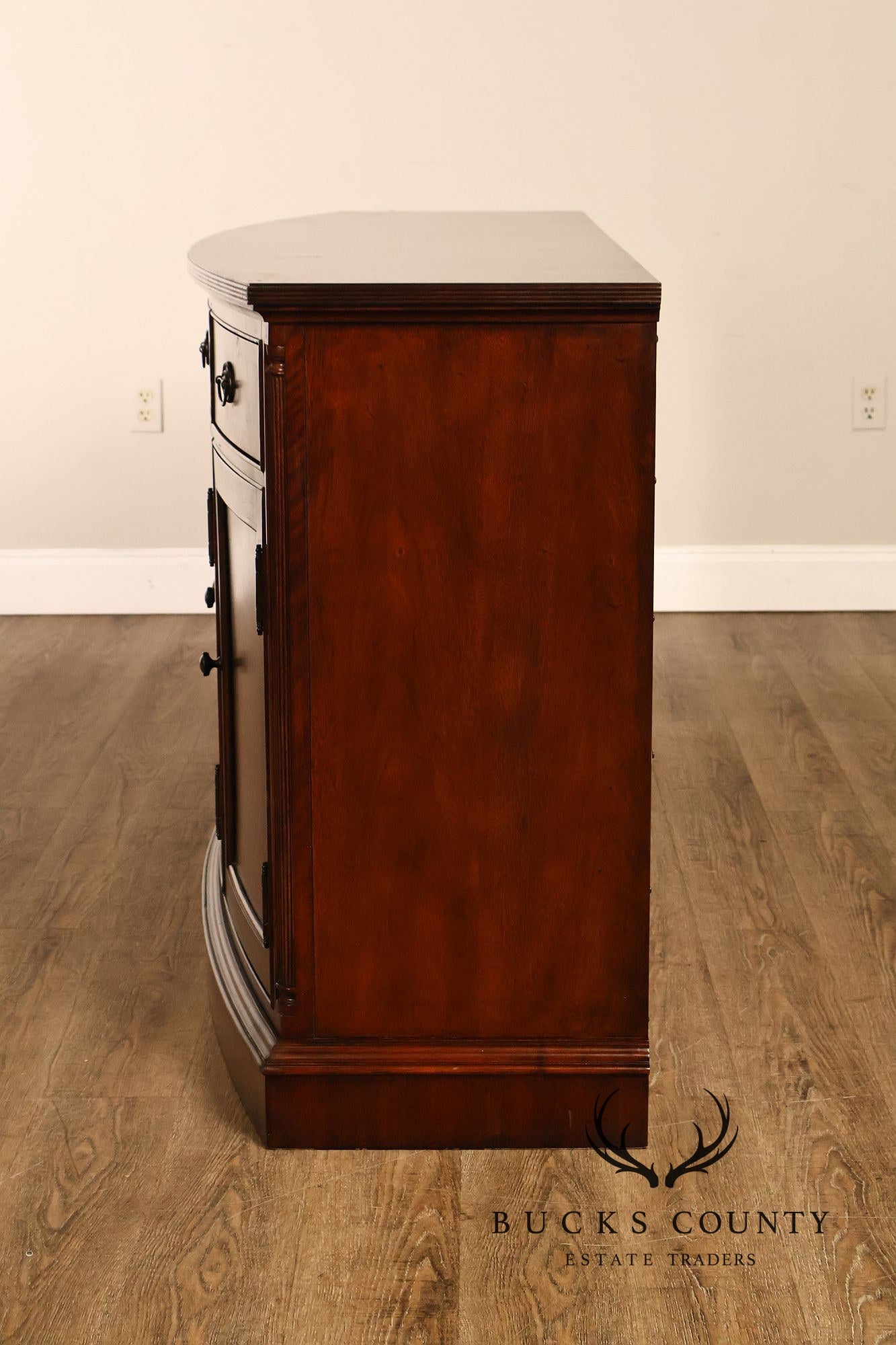 Drexel Heritage British Accents Curved Mahogany Dining Buffet Sideboard