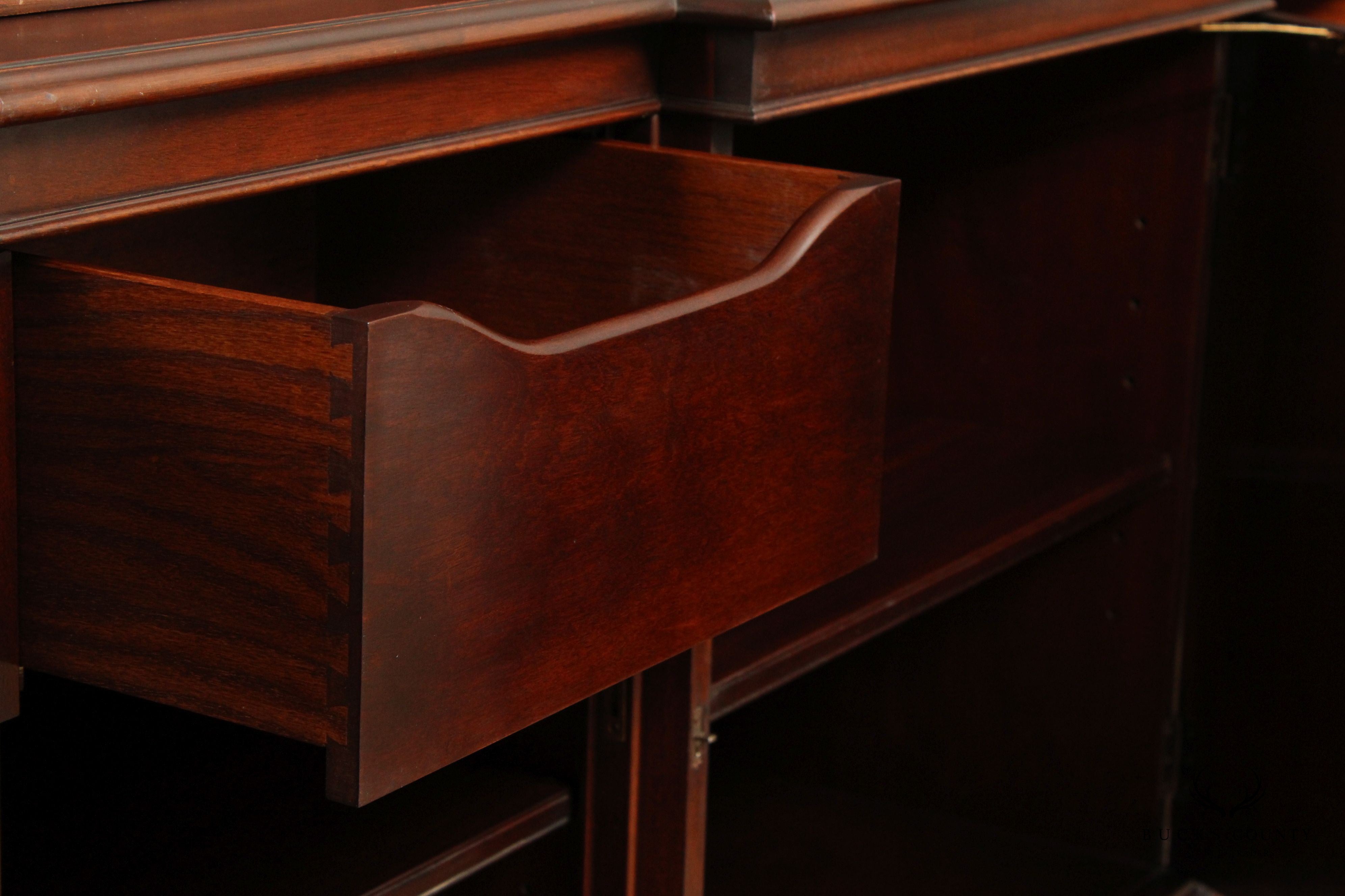 Charak Georgian Style Mahogany Hand Crafted Breakfront