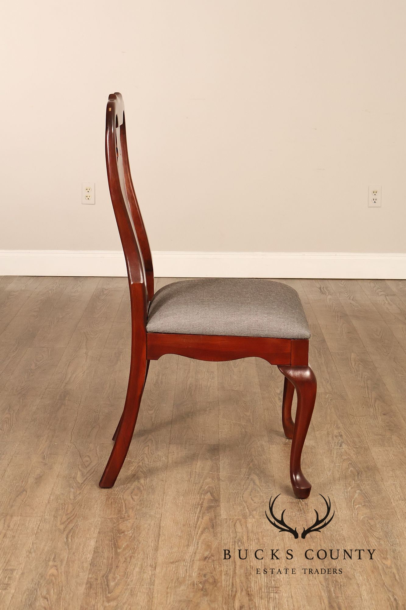 Queen Anne Style Set Of Four Cherry Side Dining Chairs