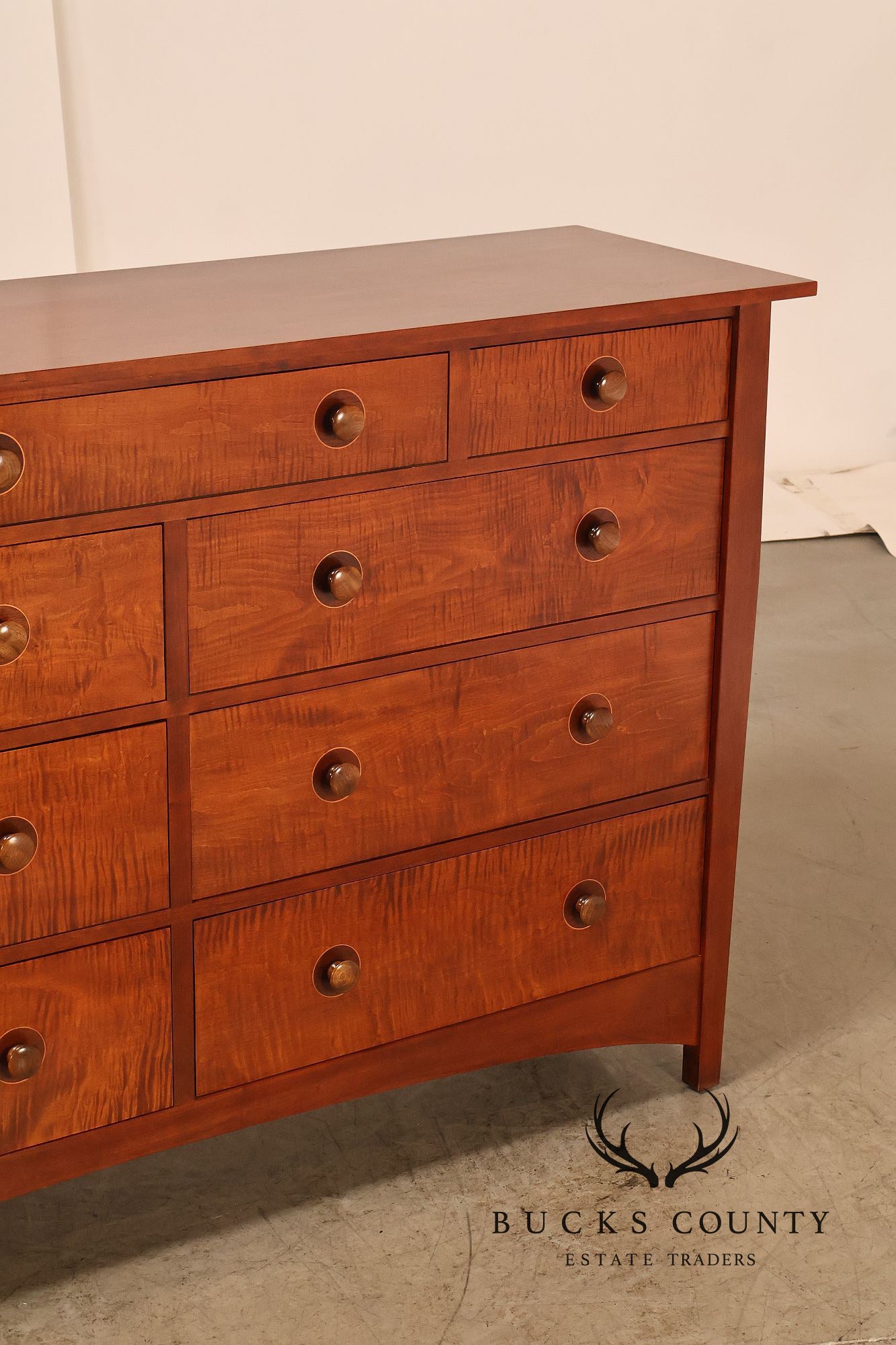 Stickley Mission Collection Harvey Ellis Cherry Nine Drawer Dresser